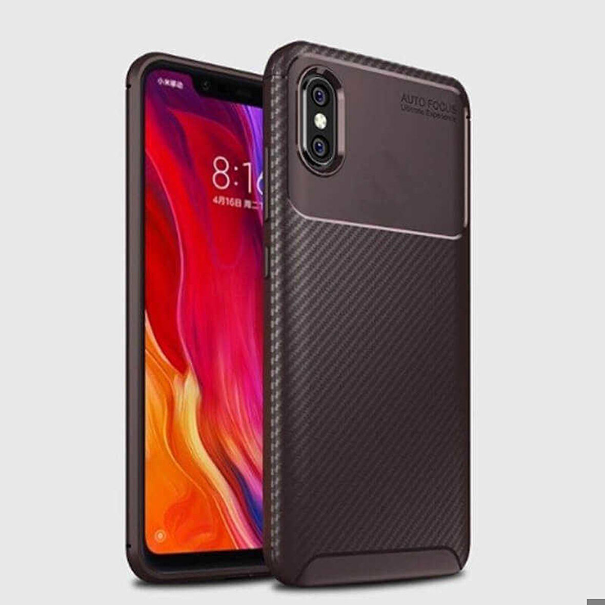 Xiaomi Mi 8 Pro Uyumlu Kılıf Ultra Slim Fit Karbon Silikon