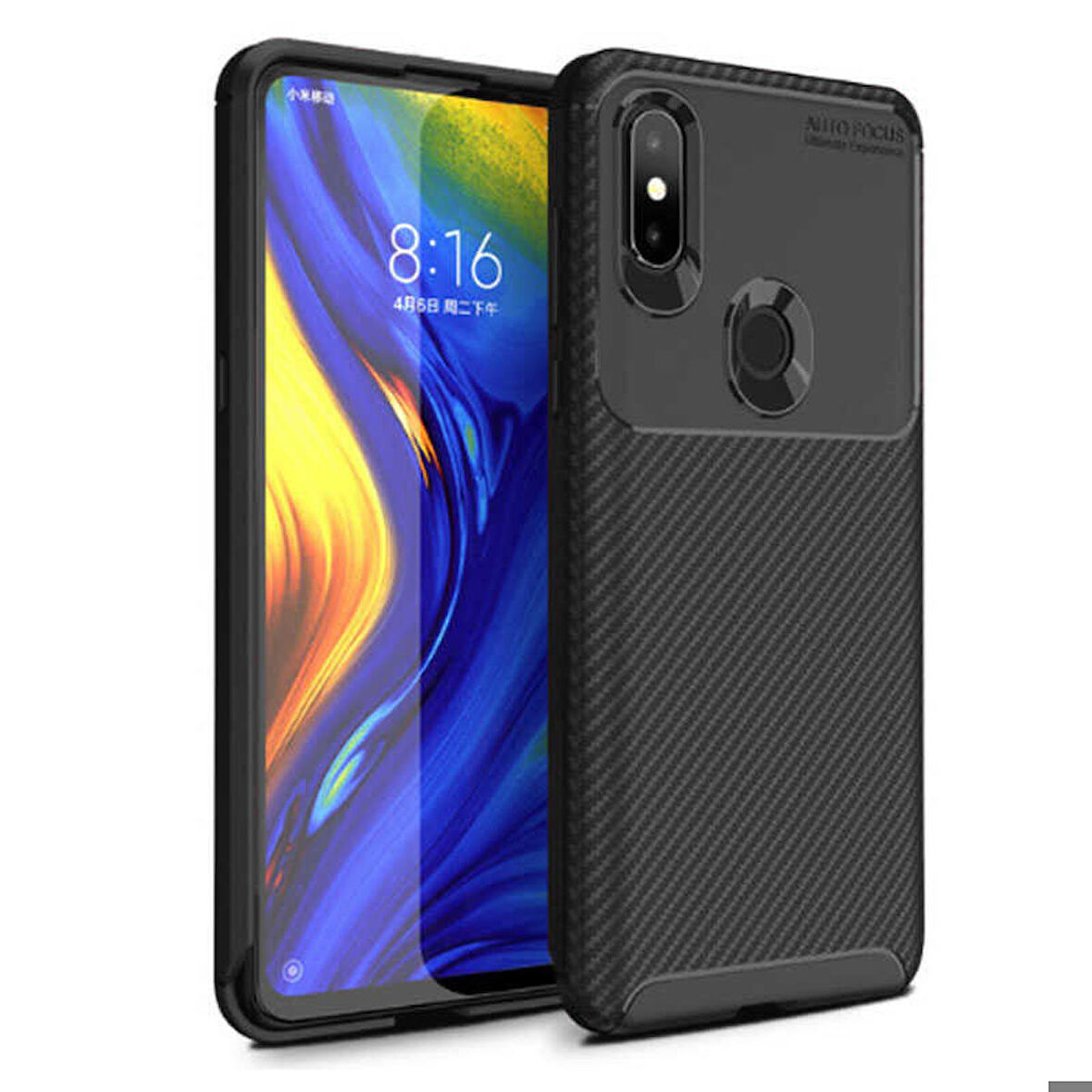 Xiaomi Mi Mix 3 Uyumlu Kılıf Ultra Slim Fit Karbon Silikon