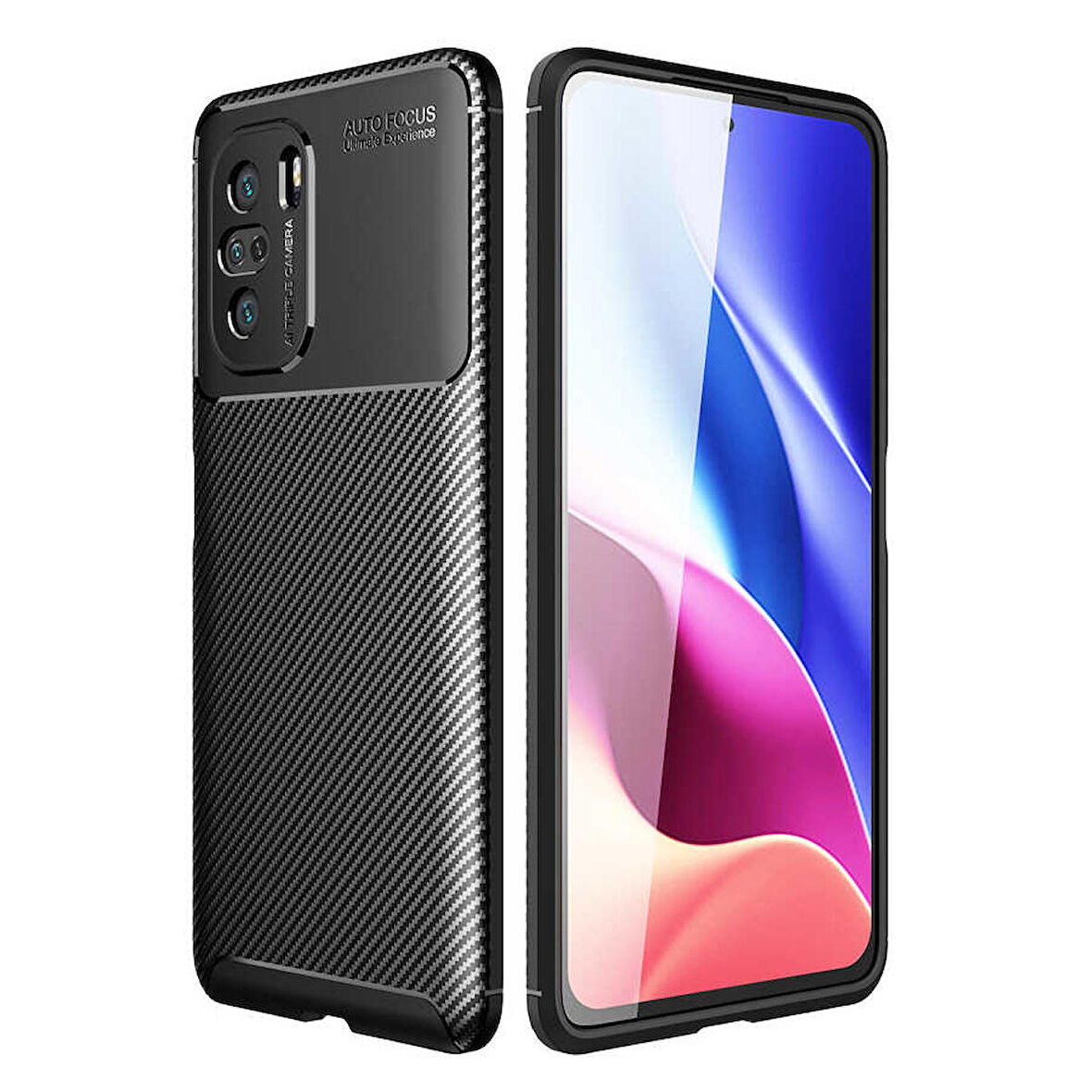 Xiaomi Poco F3 Uyumlu Kılıf Ultra Slim Fit Karbon Silikon