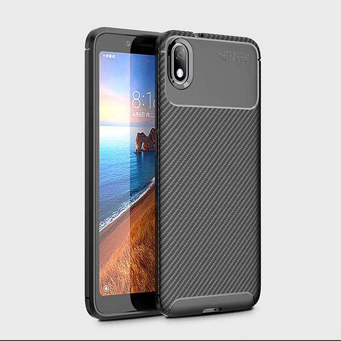 Xiaomi Redmi 7A Uyumlu Kılıf Ultra Slim Fit Karbon Silikon
