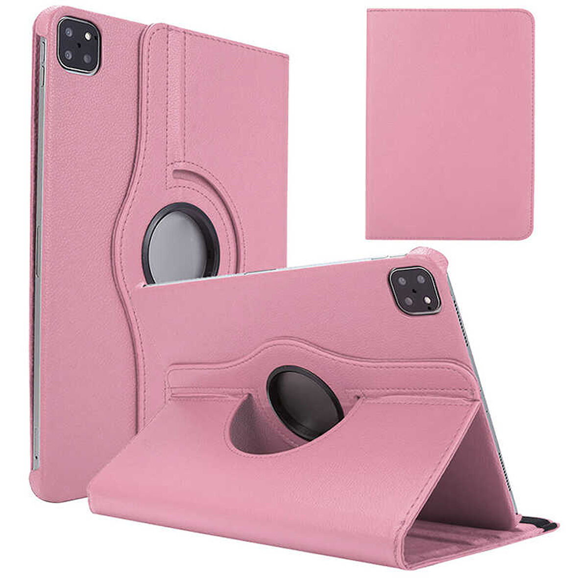 Apple iPad Air 10.9 2022 (5.Nesil) Uyumlu Kılıf Mikrofiber Astarlı Suni Deri 360 Derece Dönebilen Standlı Tablet Kılıfı