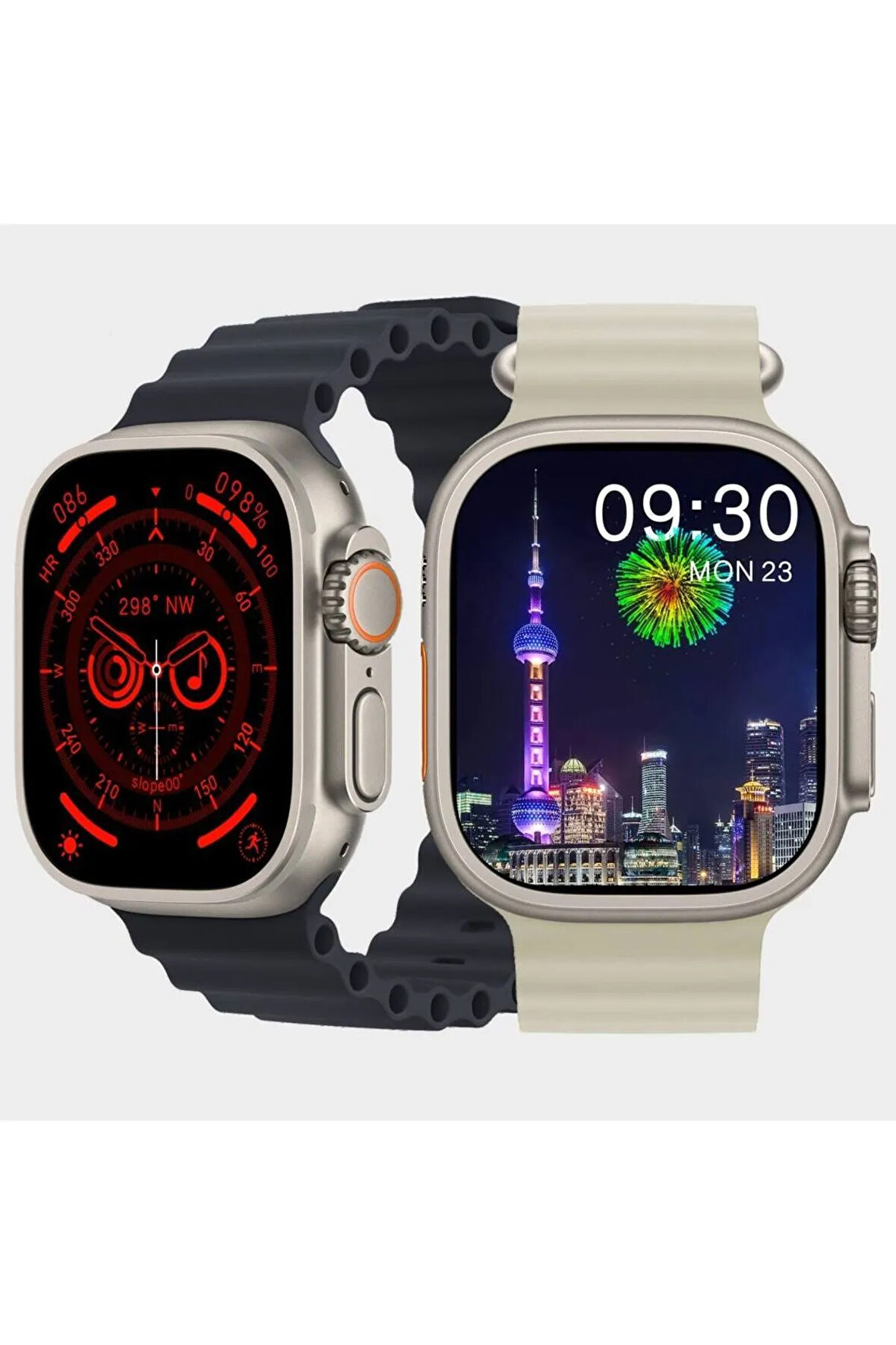 HK8 Ultra Pro Max 49MM Çift Kordonlu Akıllı Saat Arama Konuşma Bildirim Alma 