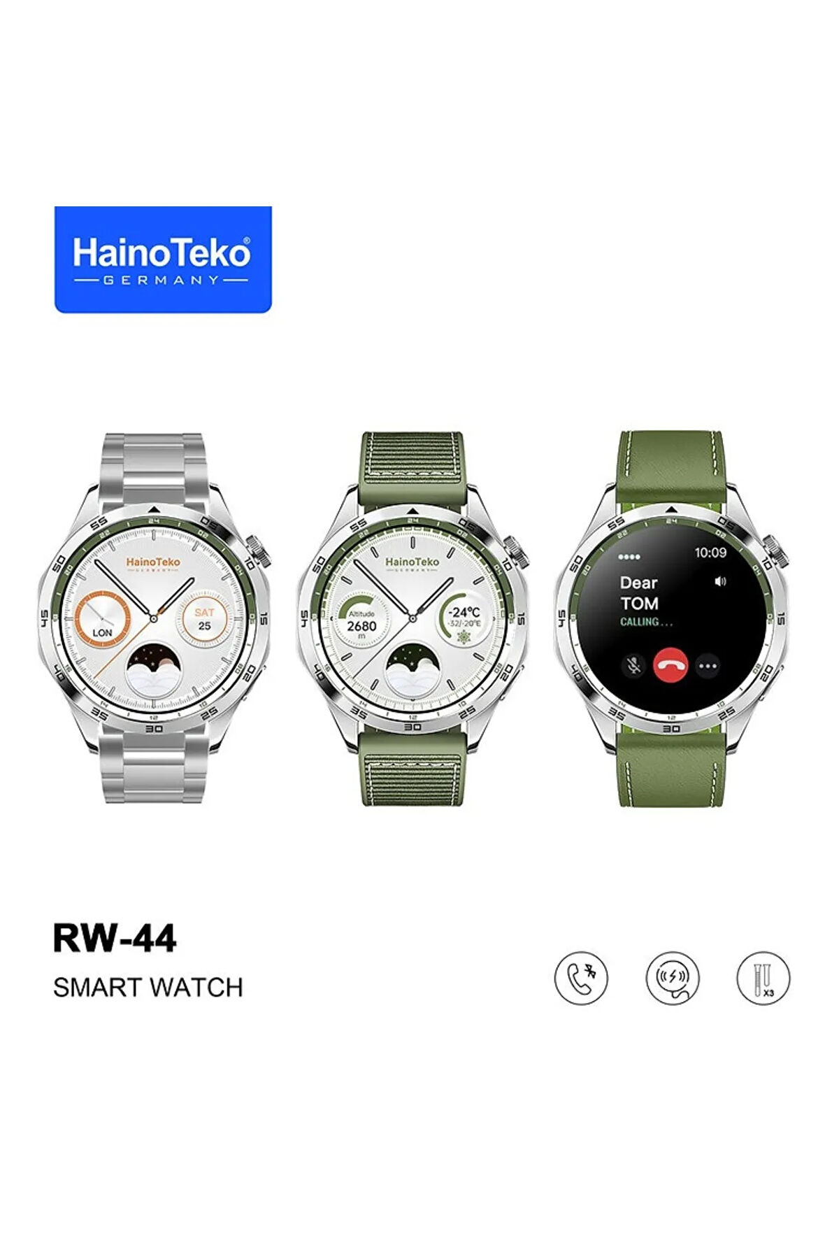 Haino Teko Germany RW44 GT4 Amoled Ekran 3 Kordonlu Akıllı Saat Smart Watch