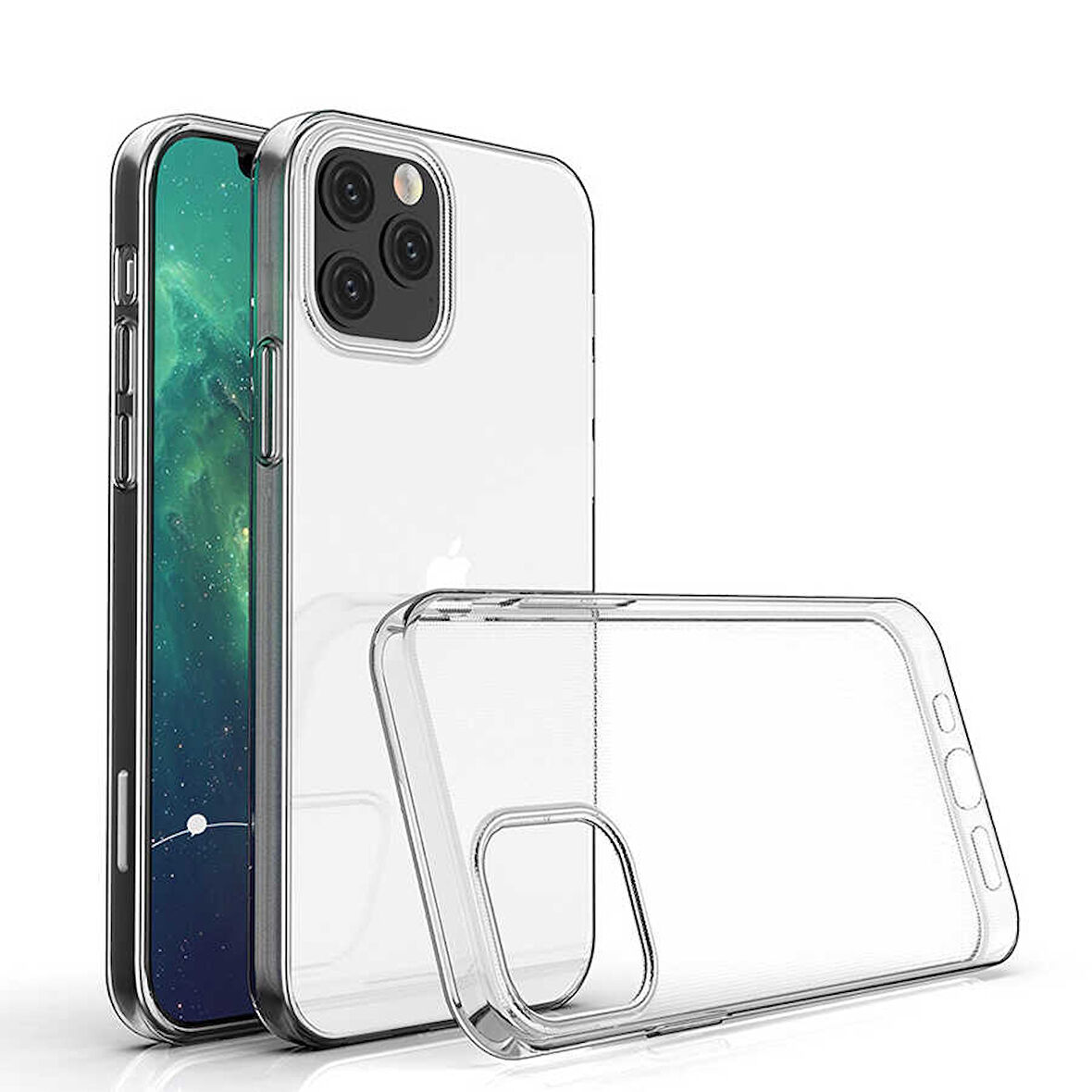 Apple iPhone 12 Pro Uyumlu Kılıf Esnek Ultra Koruyucu Şeffaf Silikon Flexible transparent Case Silicone Case