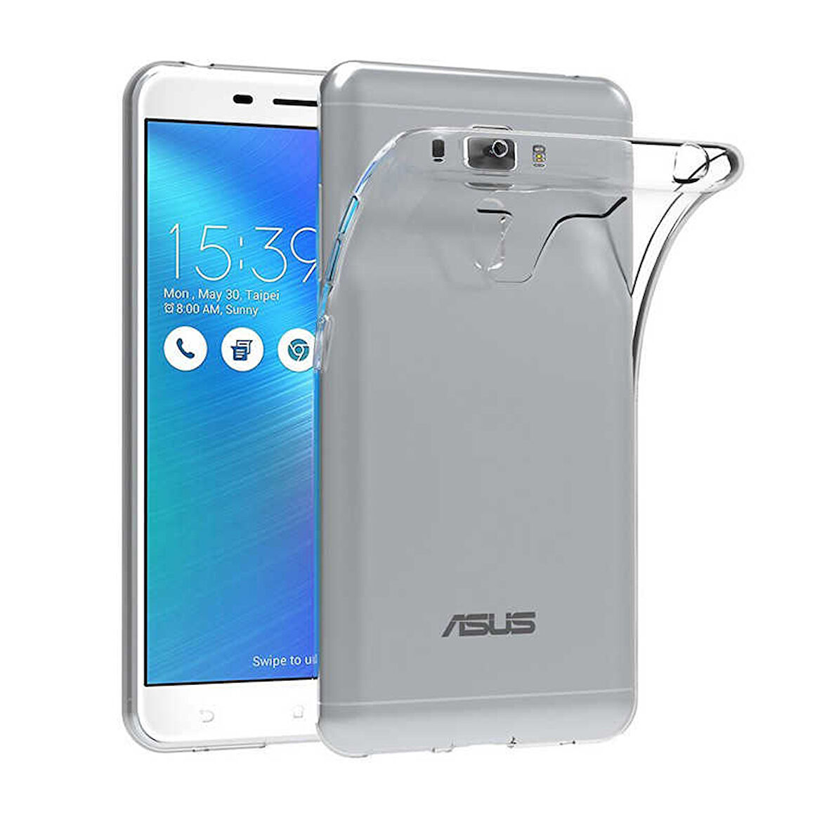 Asus Zenfone 3 Laser ZC551KL Uyumlu Kılıf Esnek Ultra Koruyucu Şeffaf Silikon Flexible transparent Case Silicone Case