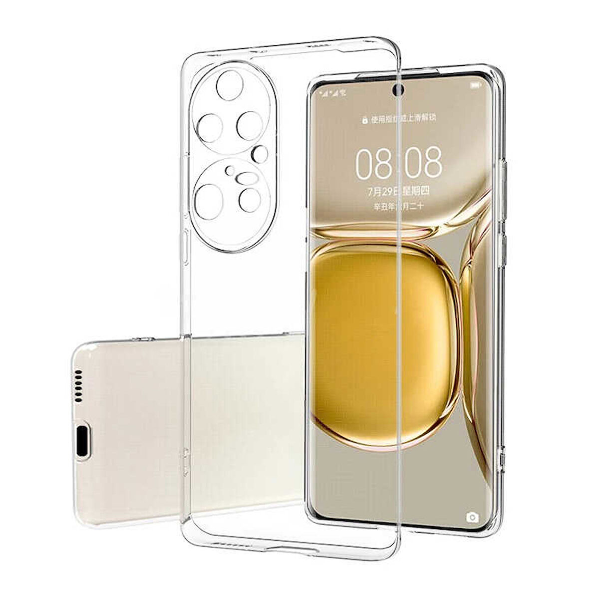 Huawei P50 Pro Uyumlu Kılıf Esnek Ultra Koruyucu Şeffaf Silikon Flexible transparent Case Silicone Case