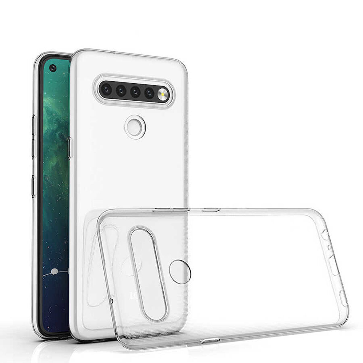 LG K61 Uyumlu Kılıf Esnek Ultra Koruyucu Şeffaf Silikon Flexible transparent Case Silicone Case
