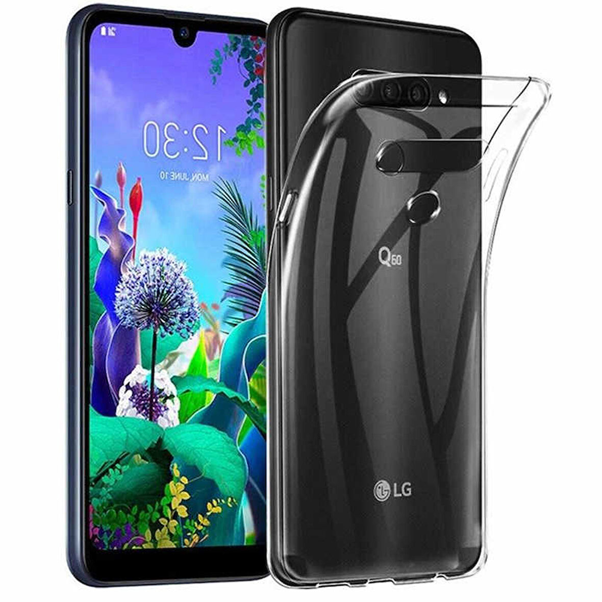 LG Q60 Uyumlu Kılıf Esnek Ultra Koruyucu Şeffaf Silikon Flexible transparent Case Silicone Case