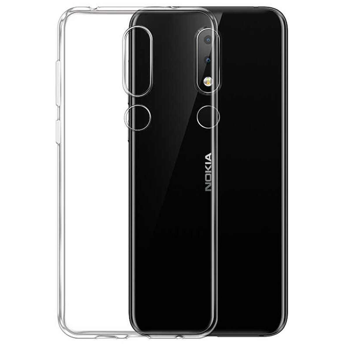 Nokia 5.1 Plus Uyumlu Kılıf Esnek Ultra Koruyucu Şeffaf Silikon Flexible transparent Case Silicone Case