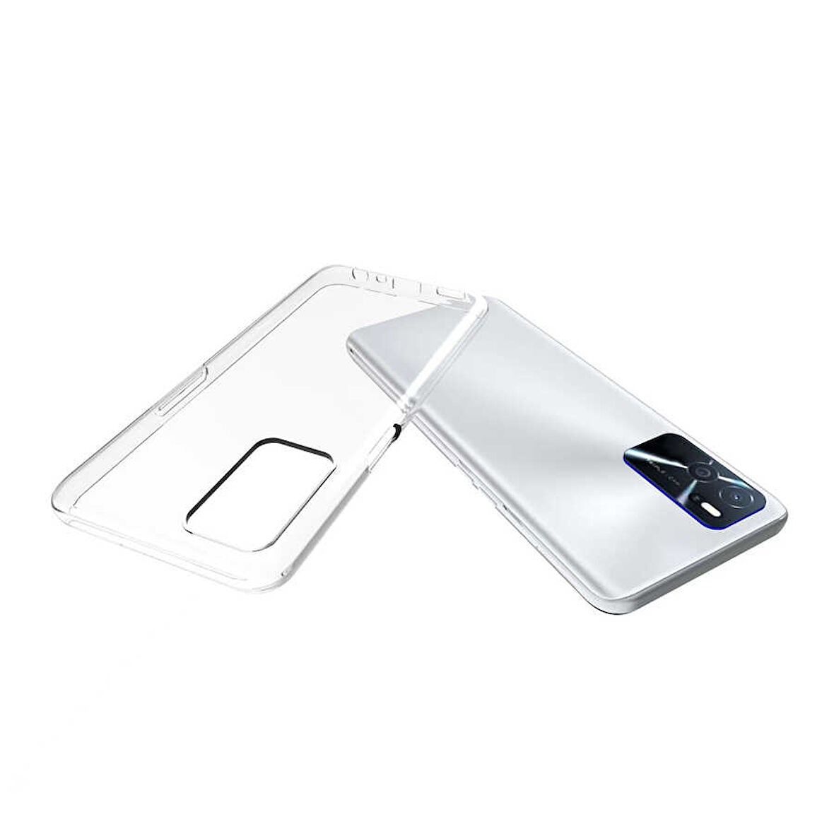 Oppo A55 4G Uyumlu Kılıf Esnek Ultra Koruyucu Şeffaf Silikon Flexible transparent Case Silicone Case