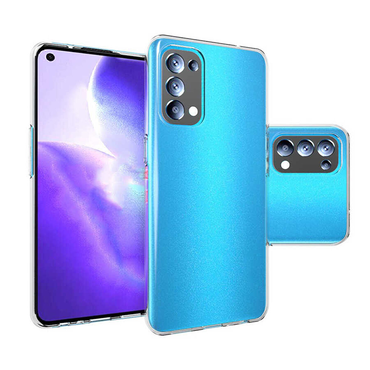 Oppo Reno 5 5G Uyumlu Kılıf Esnek Ultra Koruyucu Şeffaf Silikon Flexible transparent Case Silicone Case
