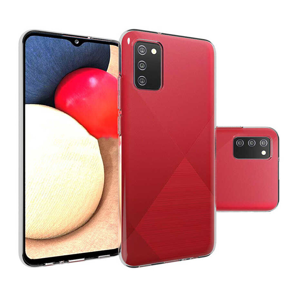 Samsung Galaxy A02S Uyumlu Kılıf Esnek Ultra Koruyucu Şeffaf Silikon Flexible transparent Case Silicone Case