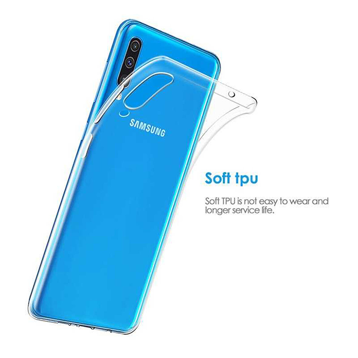 Samsung Galaxy A70 Uyumlu Kılıf Esnek Ultra Koruyucu Şeffaf Silikon Flexible transparent Case Silicone Case