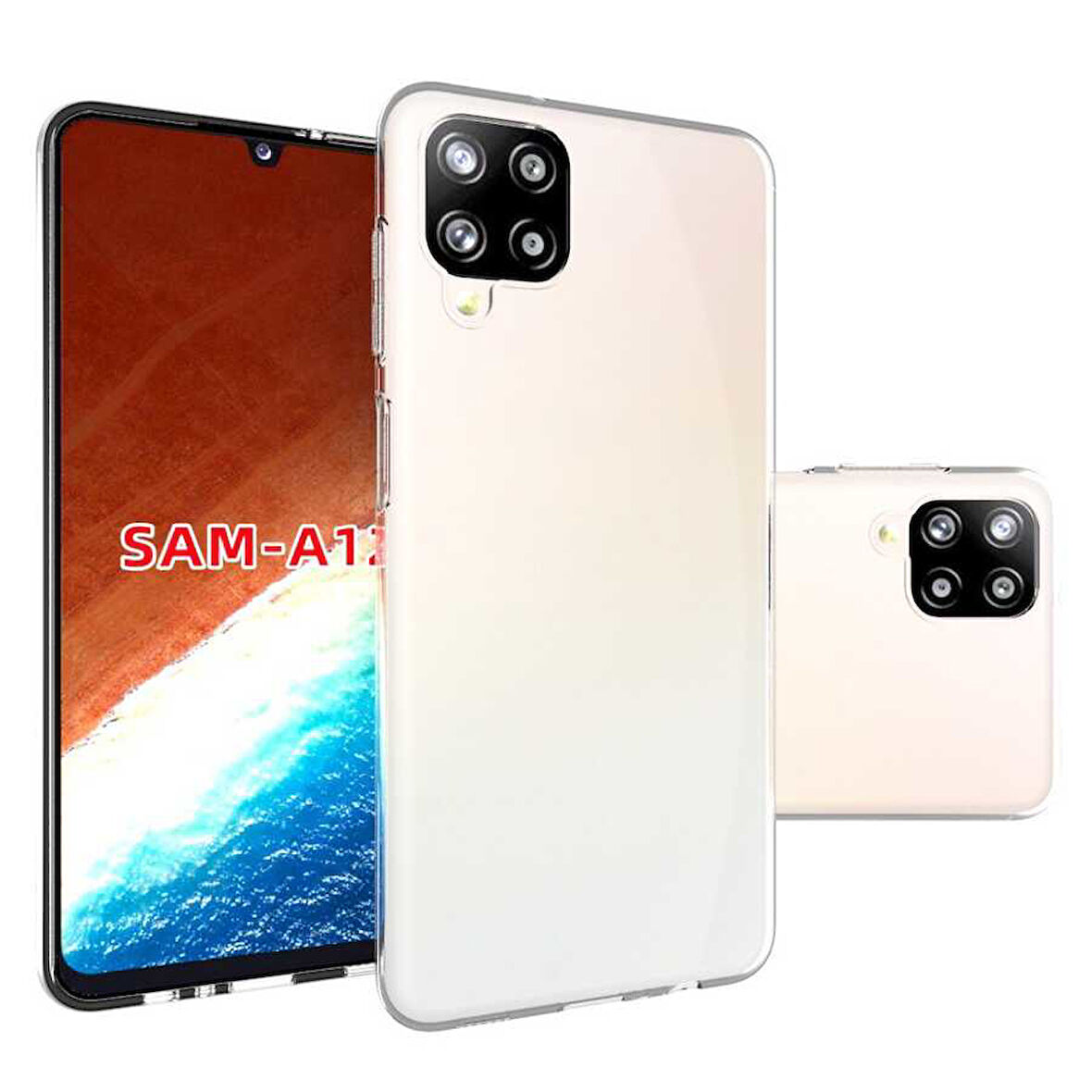 Samsung Galaxy M12 Uyumlu Kılıf Esnek Ultra Koruyucu Şeffaf Silikon Flexible transparent Case Silicone Case