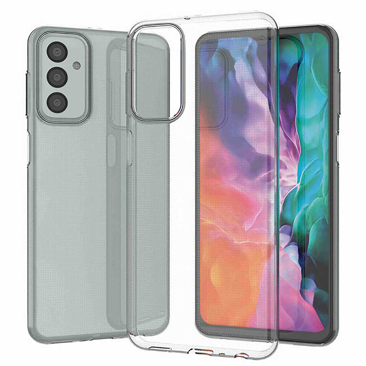 Samsung Galaxy M23 Uyumlu Kılıf Esnek Ultra Koruyucu Şeffaf Silikon Flexible transparent Case Silicone Case
