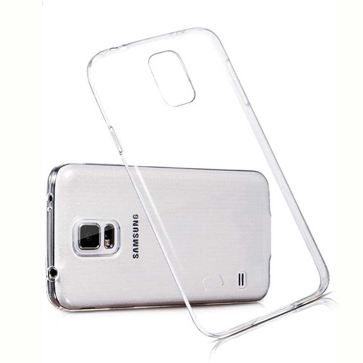 Samsung Galaxy S5 İ9600 Uyumlu Kılıf Esnek Ultra Koruyucu Şeffaf Silikon Flexible transparent Case Silicone Case