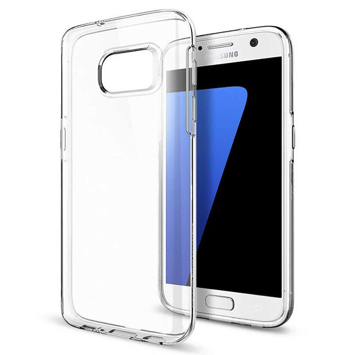 Samsung Galaxy S7 Edge Uyumlu Kılıf Esnek Ultra Koruyucu Şeffaf Silikon Flexible transparent Case Silicone Case