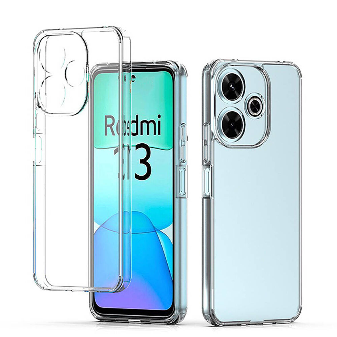 Xiaomi Redmi 13 4G Uyumlu Kılıf Esnek Ultra Koruyucu Şeffaf Silikon Flexible transparent Case Silicone Case