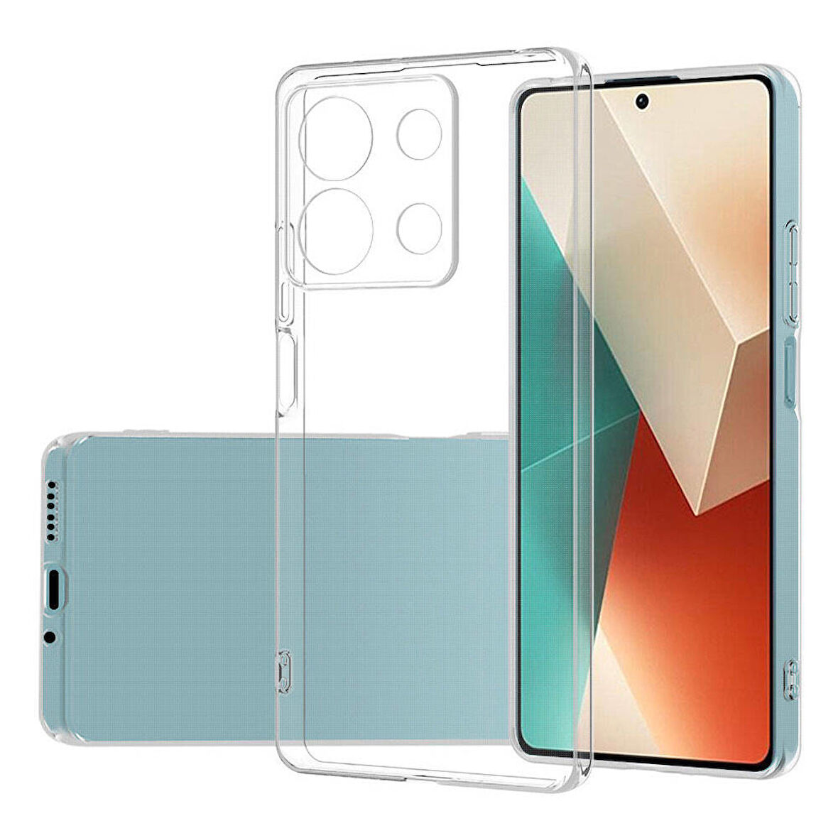 Xiaomi Redmi Note 13 4G Uyumlu Kılıf Esnek Ultra Koruyucu Şeffaf Silikon Flexible transparent Case Silicone Case