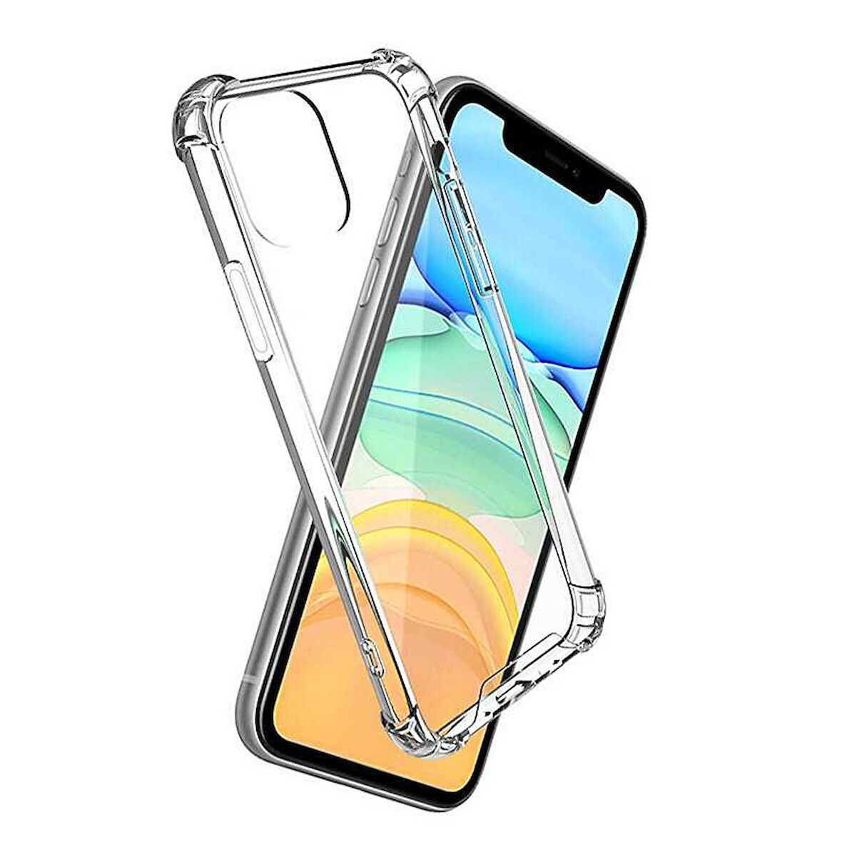 Apple iPhone 14 Pro Uyumlu Kılıf Şeffaf Köşelerde Darbelere Karşı Ultra Kalınlaştırılmış Darbe Korumalı Strong Cover