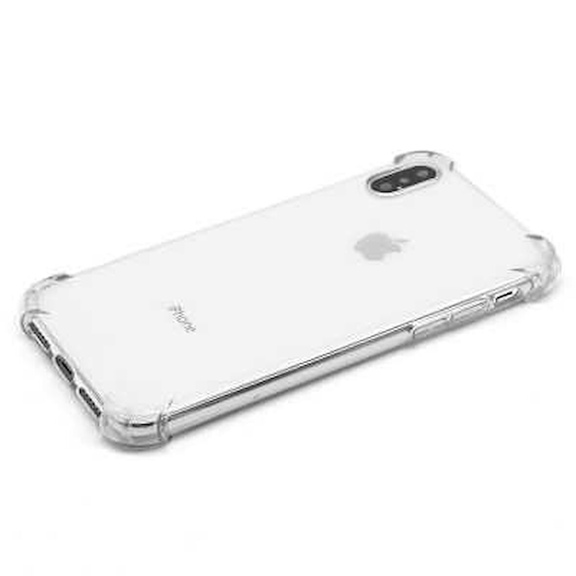 Apple iPhone X Uyumlu Kılıf Şeffaf Köşelerde Darbelere Karşı Ultra Kalınlaştırılmış Darbe Korumalı Strong Cover