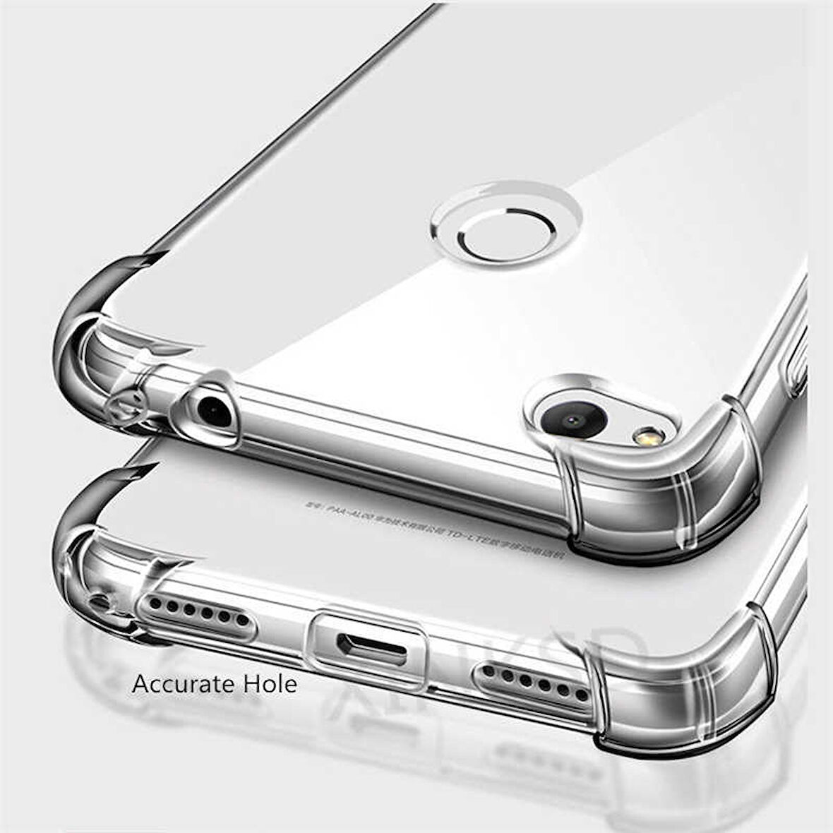 Huawei P9 Lite 2017 Uyumlu Kılıf Şeffaf Köşelerde Darbelere Karşı Ultra Kalınlaştırılmış Darbe Korumalı Strong Cover