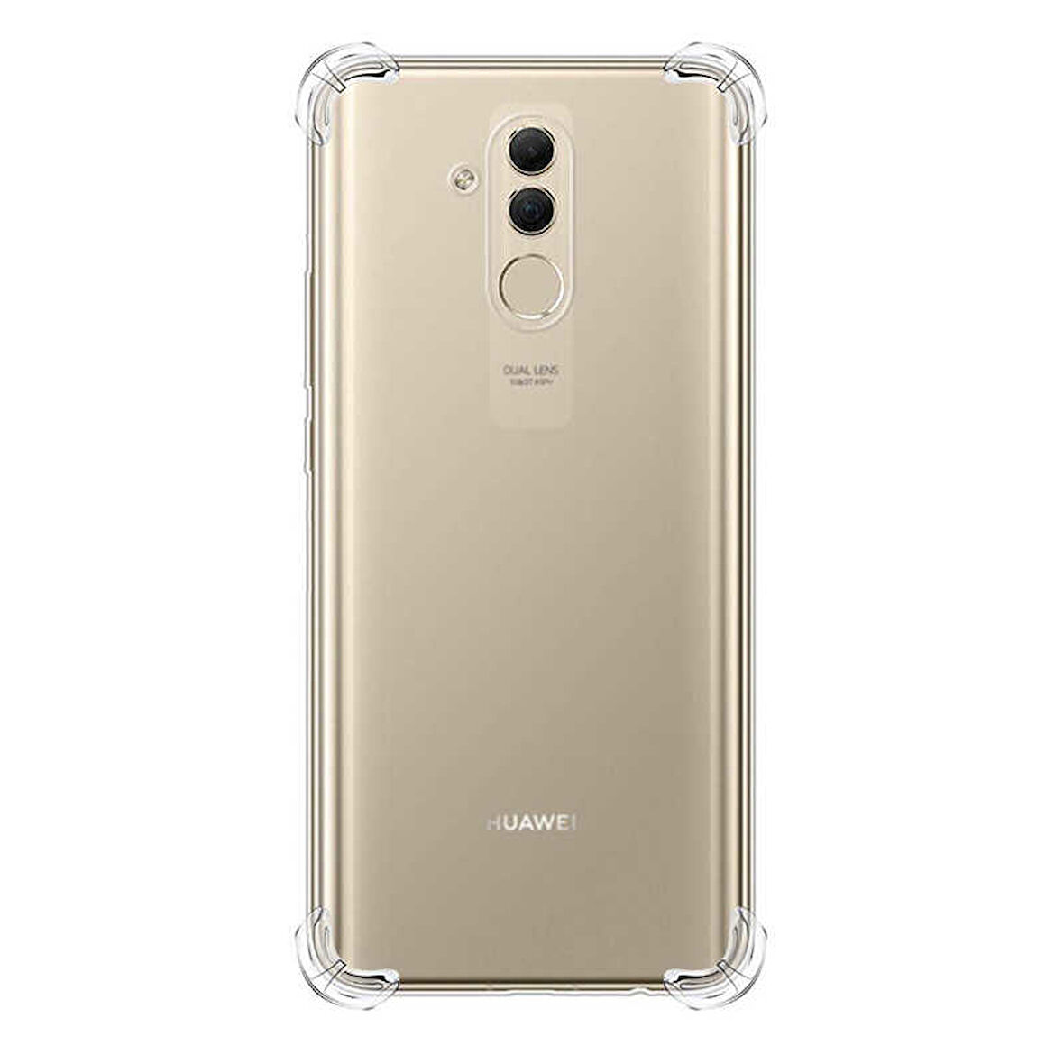Huawei Mate 20 Lite Uyumlu Kılıf Şeffaf Köşelerde Darbelere Karşı Ultra Kalınlaştırılmış Darbe Korumalı Strong Cover