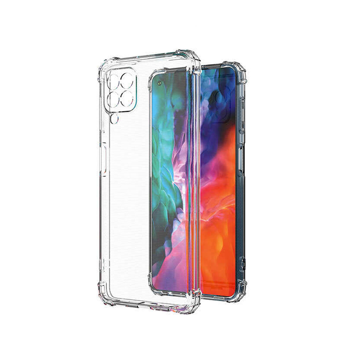 Samsung Galaxy M33 Uyumlu Kılıf Kılıf Şeffaf Köşelerde Darbelere Karşı Ultra Kalınlaştırılmış Darbe Korumalı Strong Cover