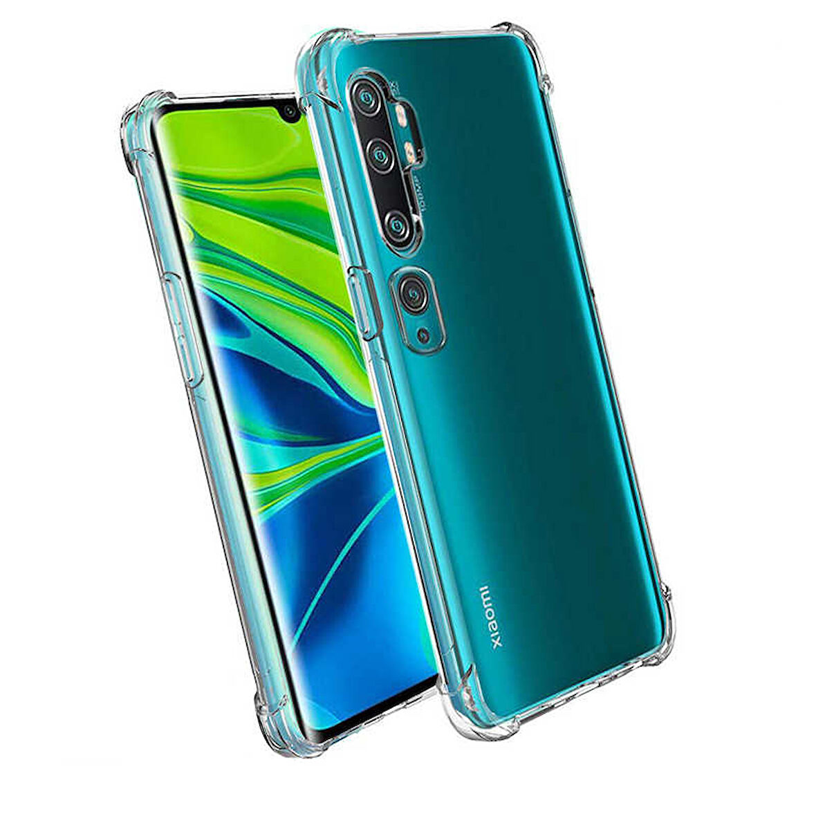 Xiaomi Mi Note 10 Uyumlu Kılıf Şeffaf Köşelerde Darbelere Karşı Ultra Kalınlaştırılmış Darbe Korumalı Strong Cover
