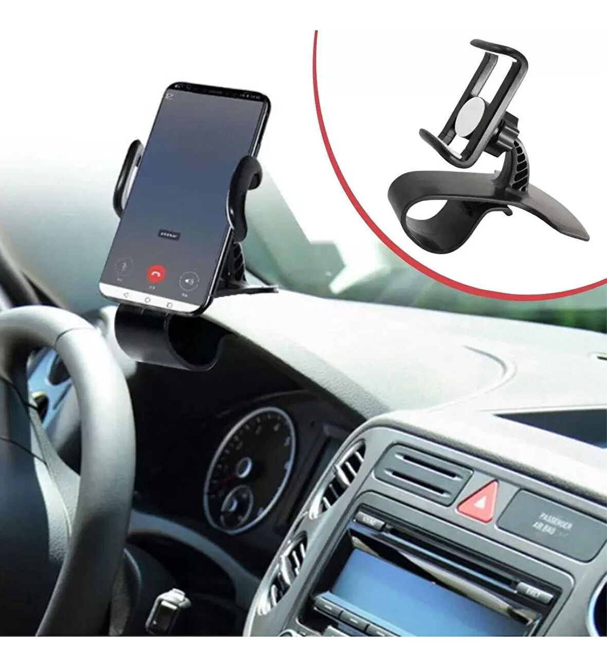 Oto Araba Araç İçi Gösterge Paneli Telefon Tutucu Görüşü Engellemez, Sabit Kaymaz Taban Güçlü Tutucu