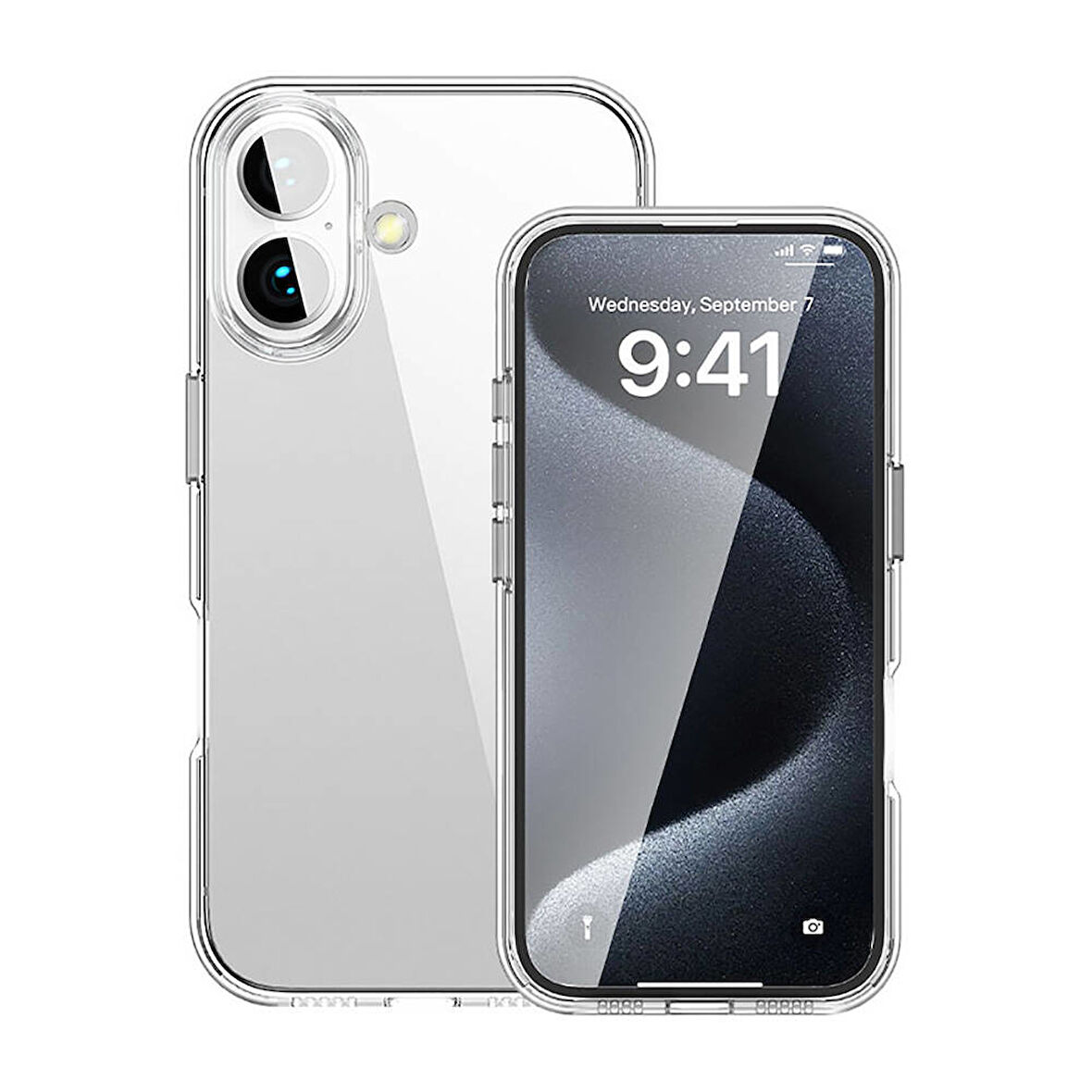 Apple iPhone 16 Uyumlu Kılıf MagSafe Şarj Uyumlu Şık ve İnce, Darbeye Dayanıklı Şeffaf Kapak