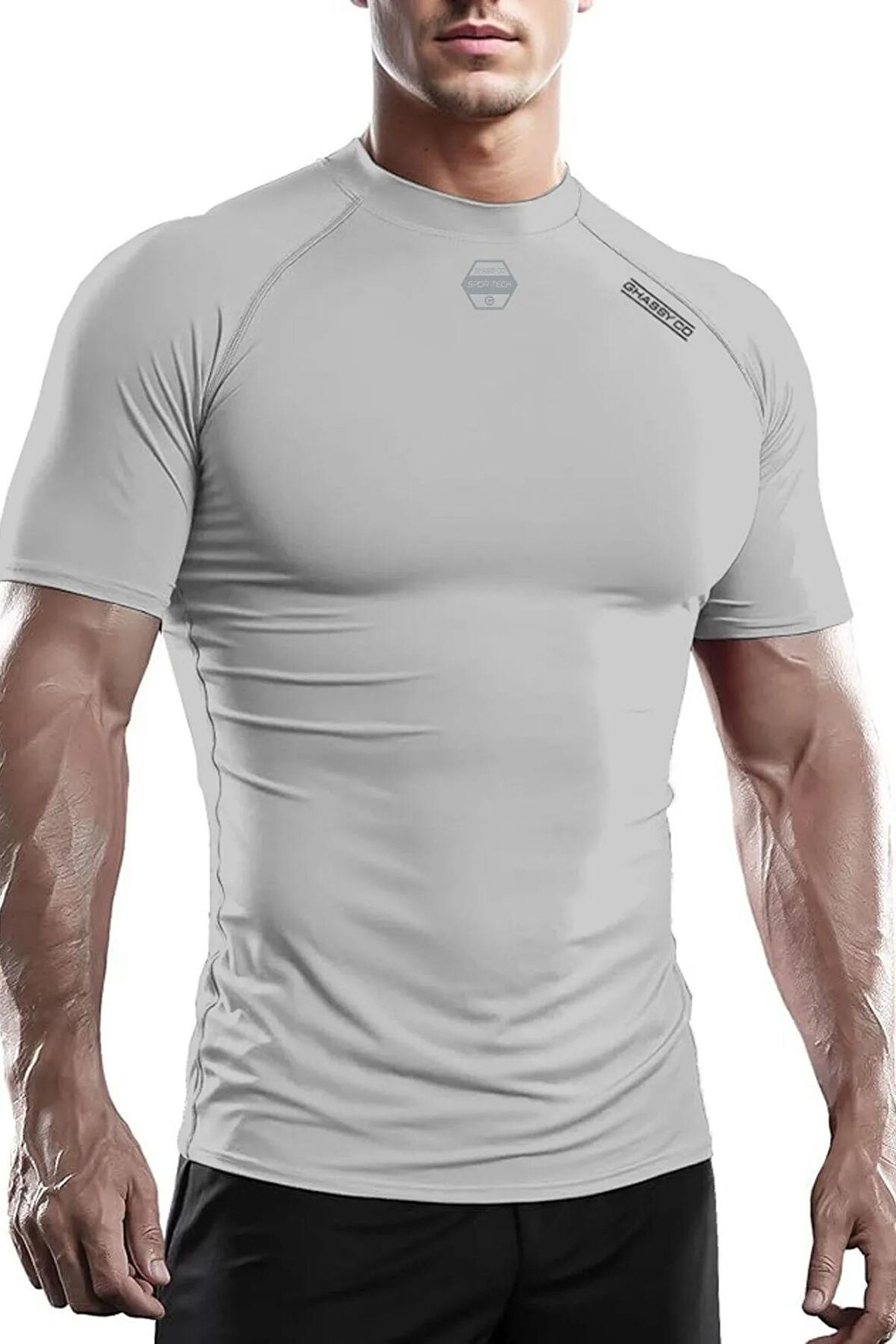 Ghassy Co. Erkek Premium Nefes Alabilen Hızlı Kuruma Koşu Fitness Reflektör Armalı Spor T-shirt