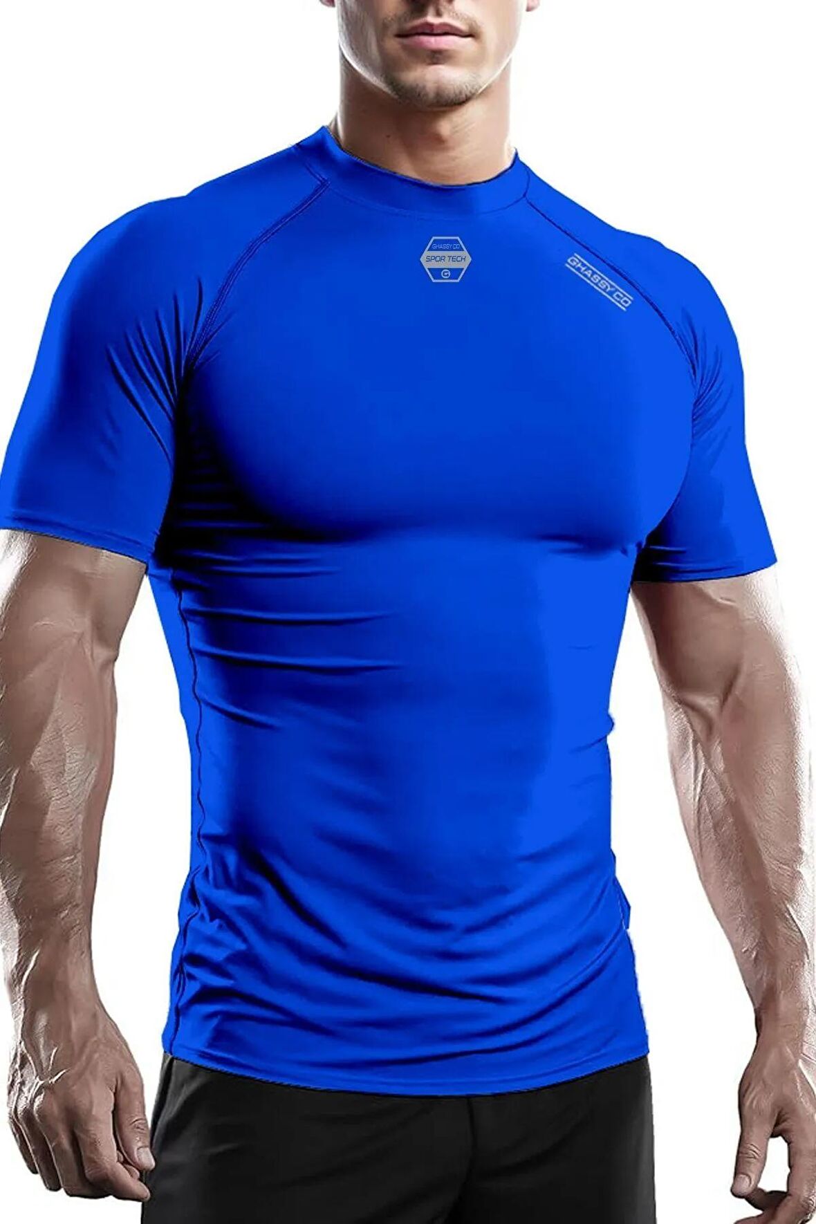 Ghassy Co. Erkek Premium Nefes Alabilen Hızlı Kuruma Koşu Fitness Reflektör Armalı Spor T-shirt