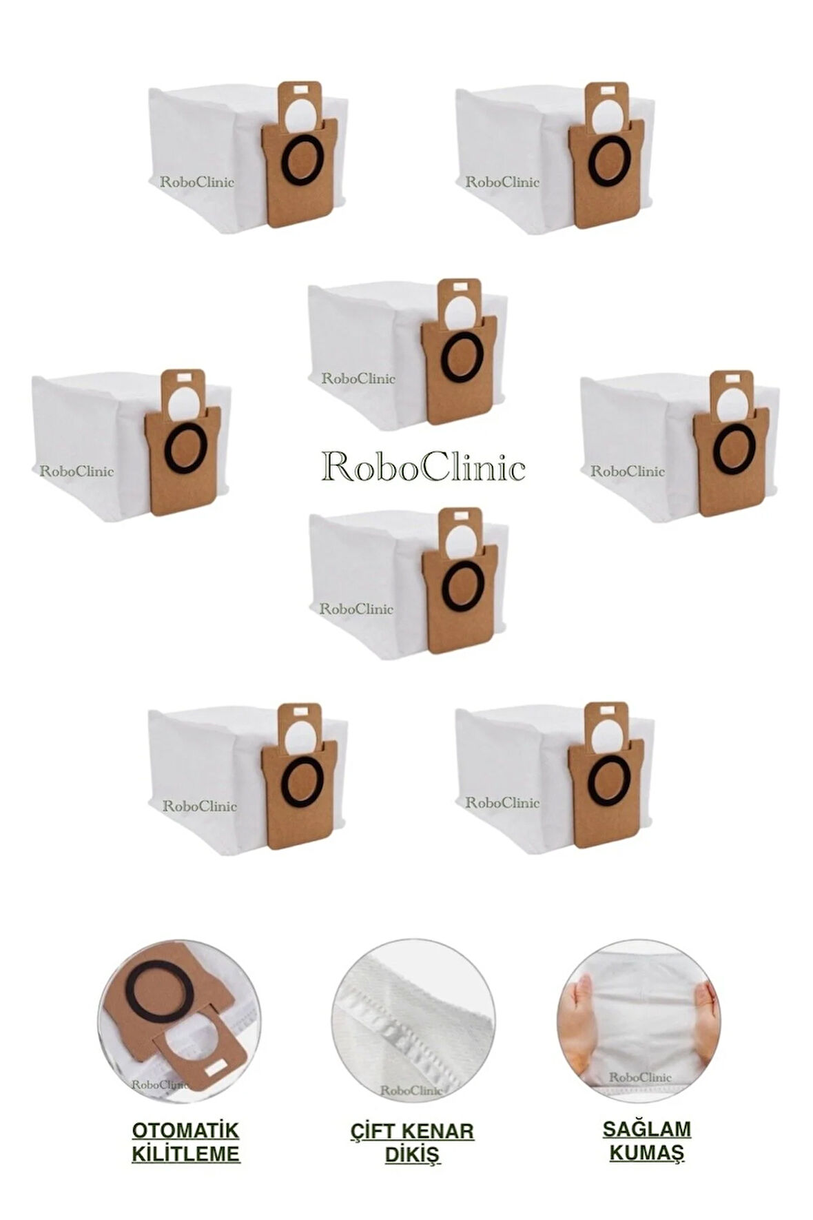 Xiaomi Robot Vacuum X10 Plus X20 Plus Robot Süpürge Uyumlu Yedek Çöp Toz Torbası 8 Adet