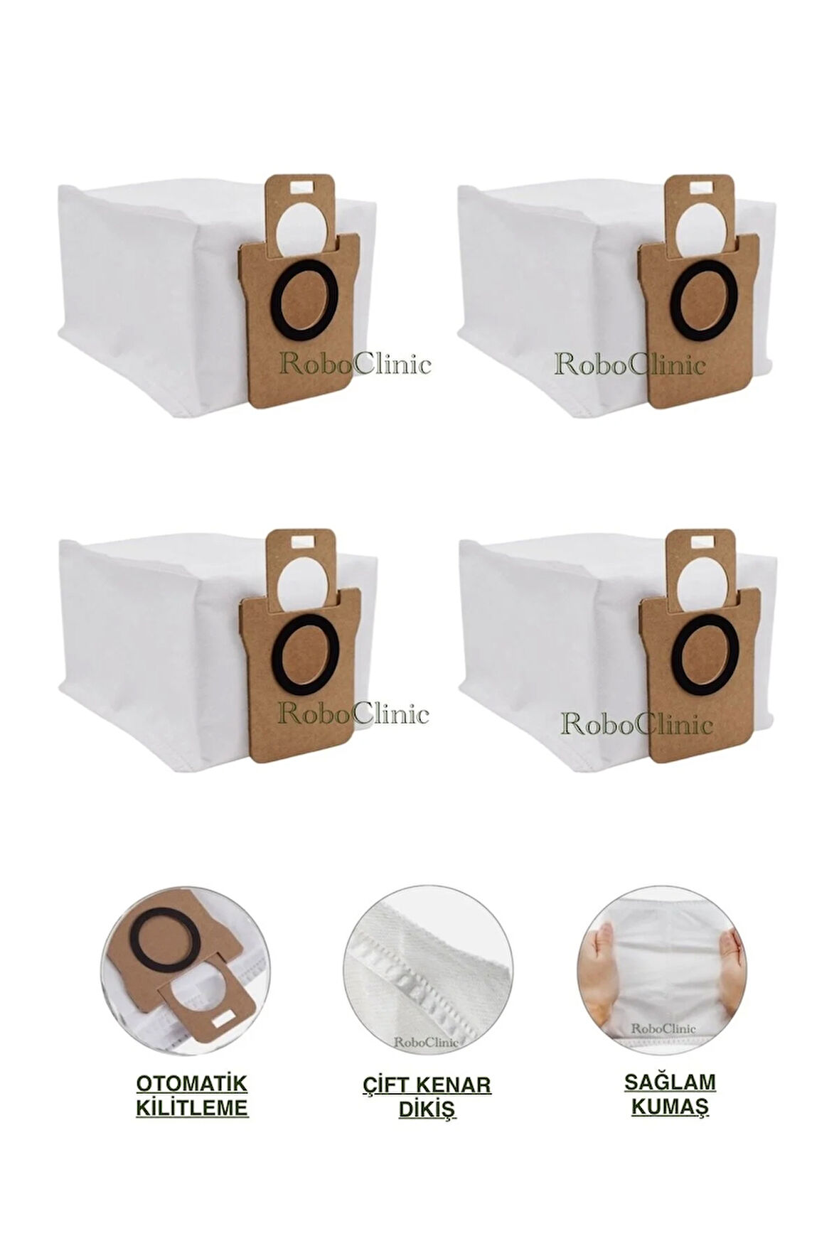 Dreame L10s Ultra Robot Süpürge Uyumlu Yedek 4 Adet Çöp Toz Torbası