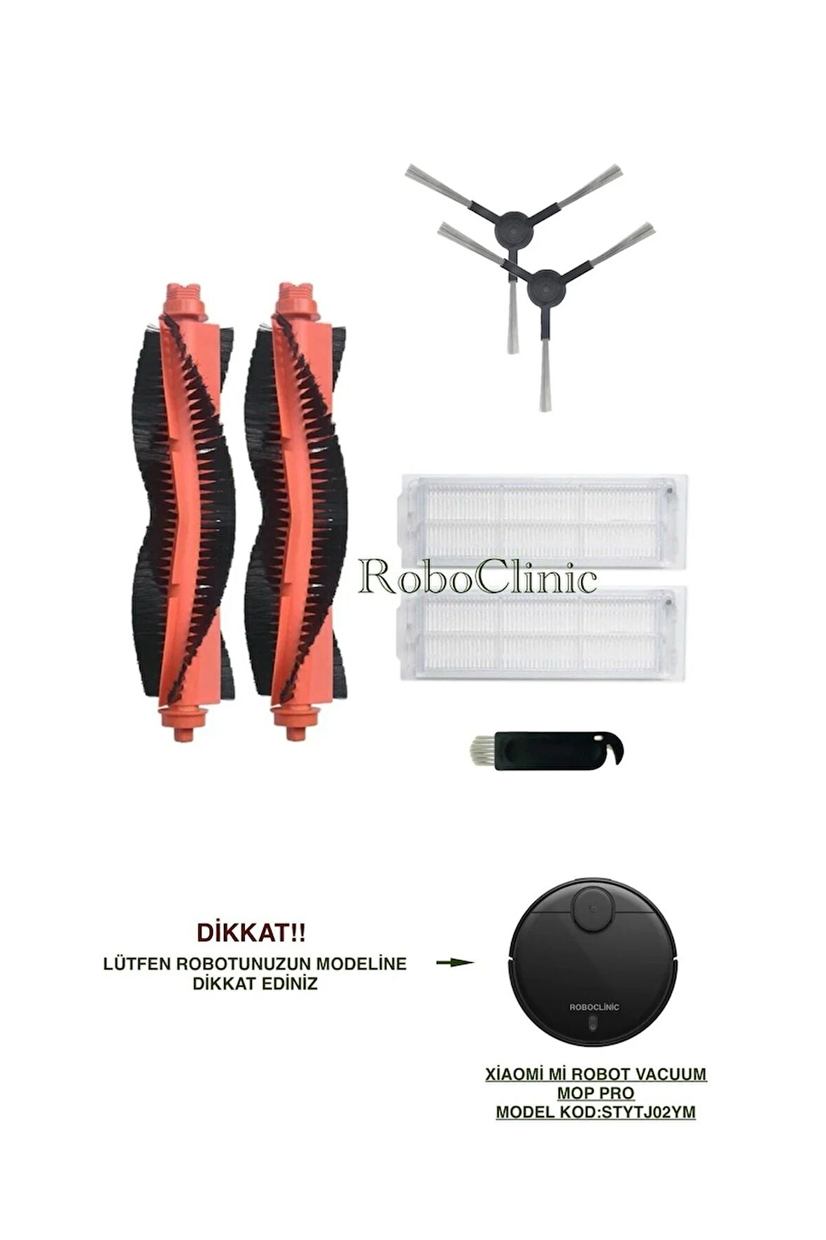 Xiaomi Mi Robot Vacuum Mop Pro Robot Süpürge Uyumlu (M.KOD:STYJO2YM) Fırça, Hepa Filtre Seti-7 Parça