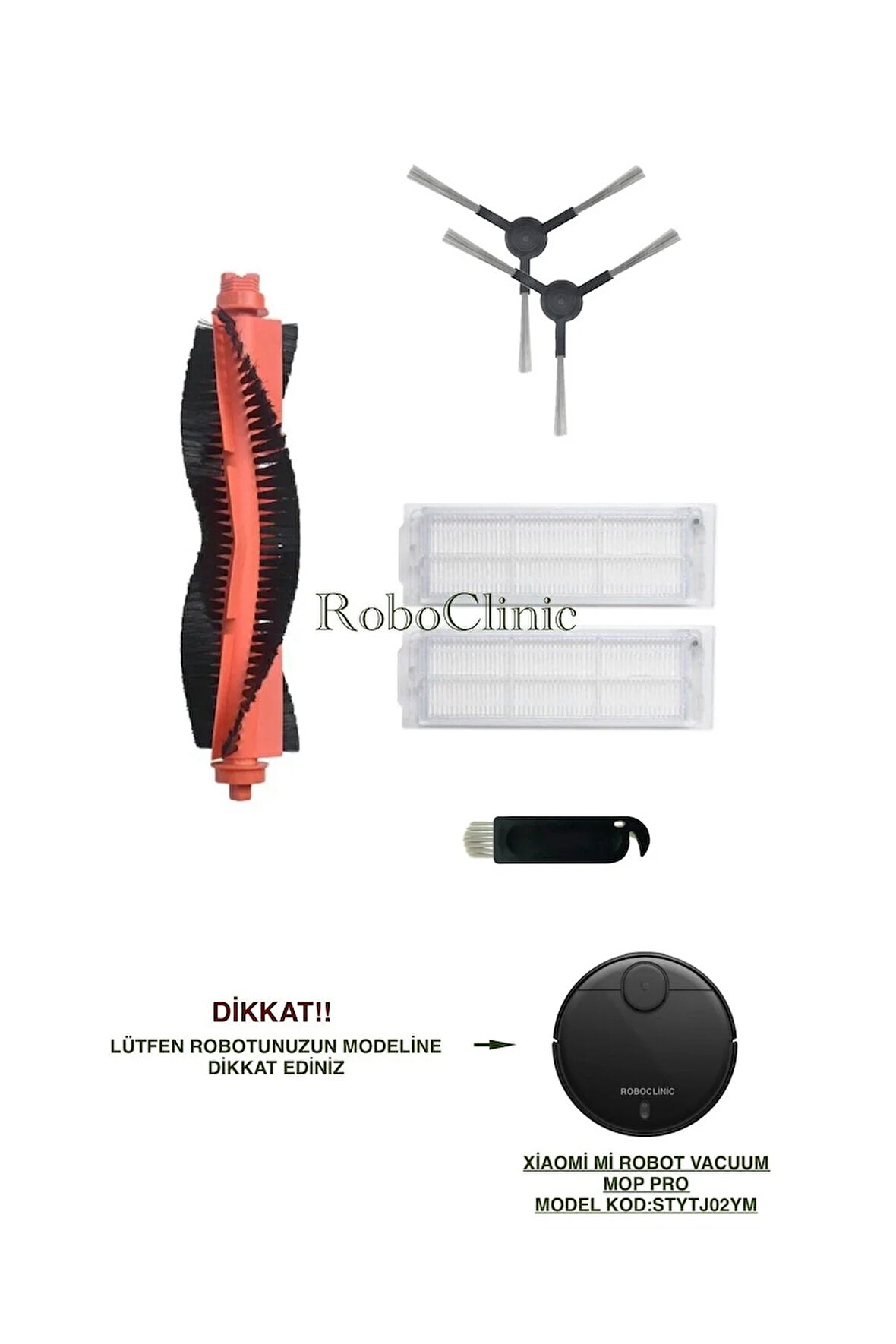 Xiaomi Mi Robot Vacuum Mop Pro Robot Süpürge Uyumlu (M.KOD:STYJO2YM) Fırça, Hepa Filtre Seti-6 Parça