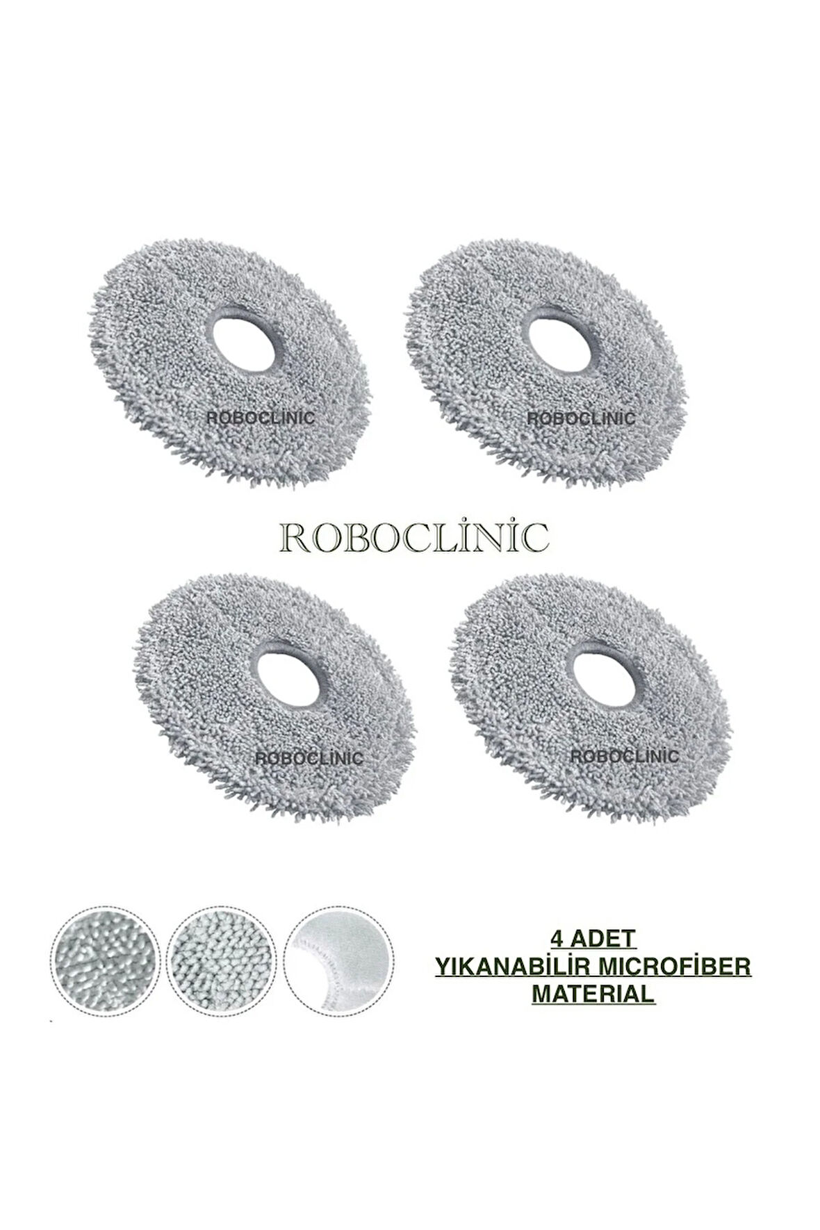 Dreame X40 Ultra L40 Ultra Robot Süpürge Uyumlu Yıkanabilir Microfiber Mop-4 Adet