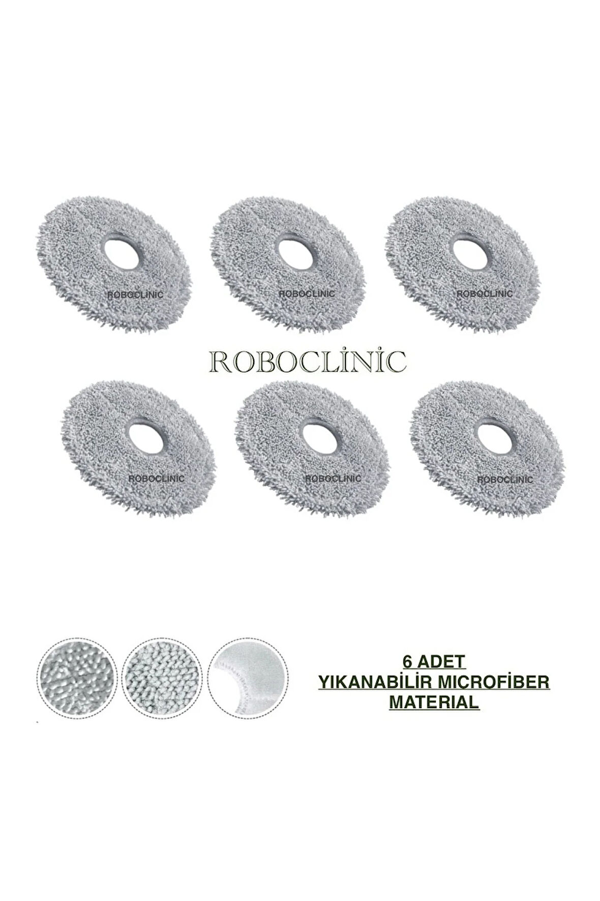 Dreame X40 Ultra L40 Ultra Robot Süpürge Uyumlu Yıkanabilir Microfiber Mop-6 Adet