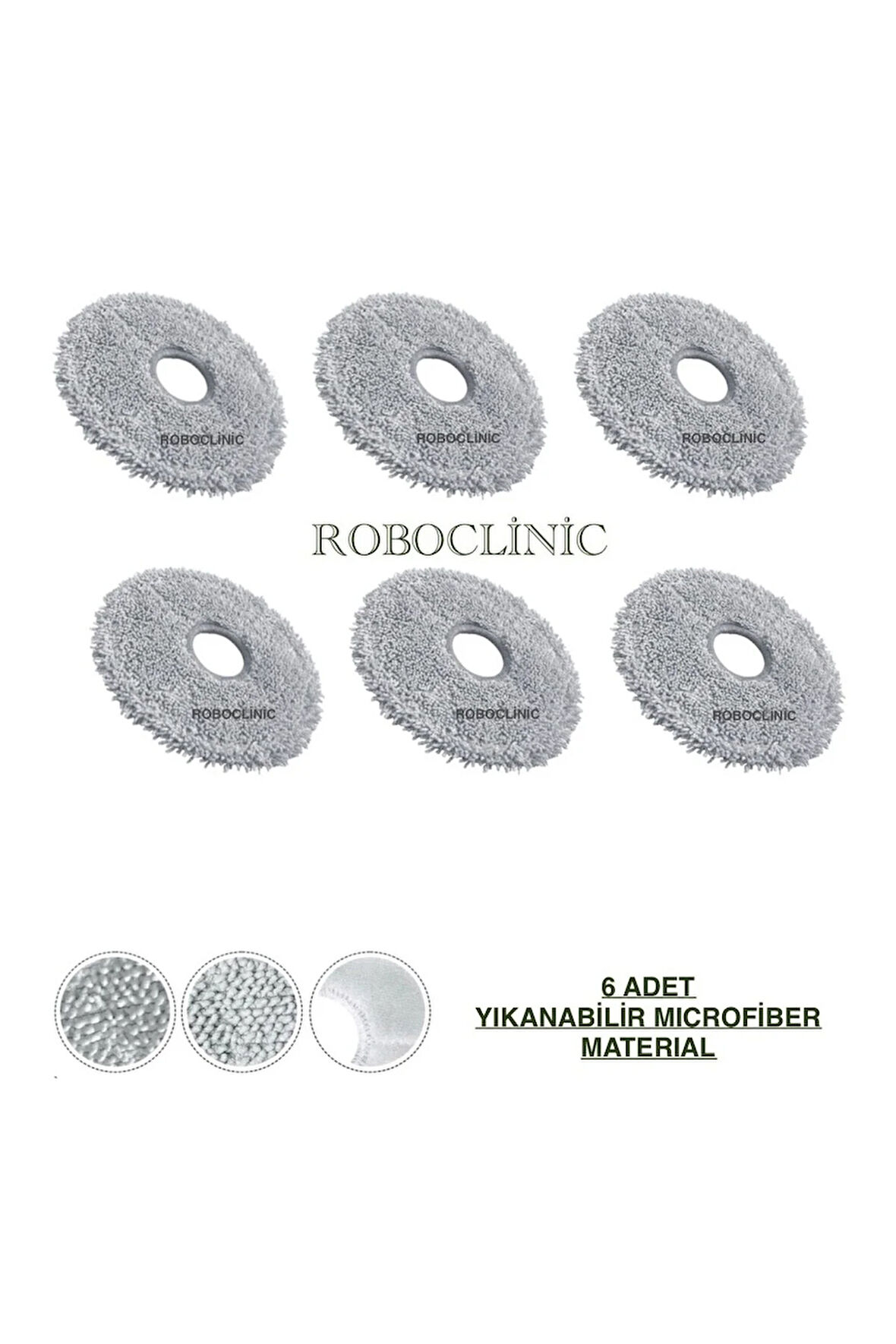 Xiaomi Robot Vacuum S20+/S20 Plus Uyumlu 6 Adet Microfiber Mop