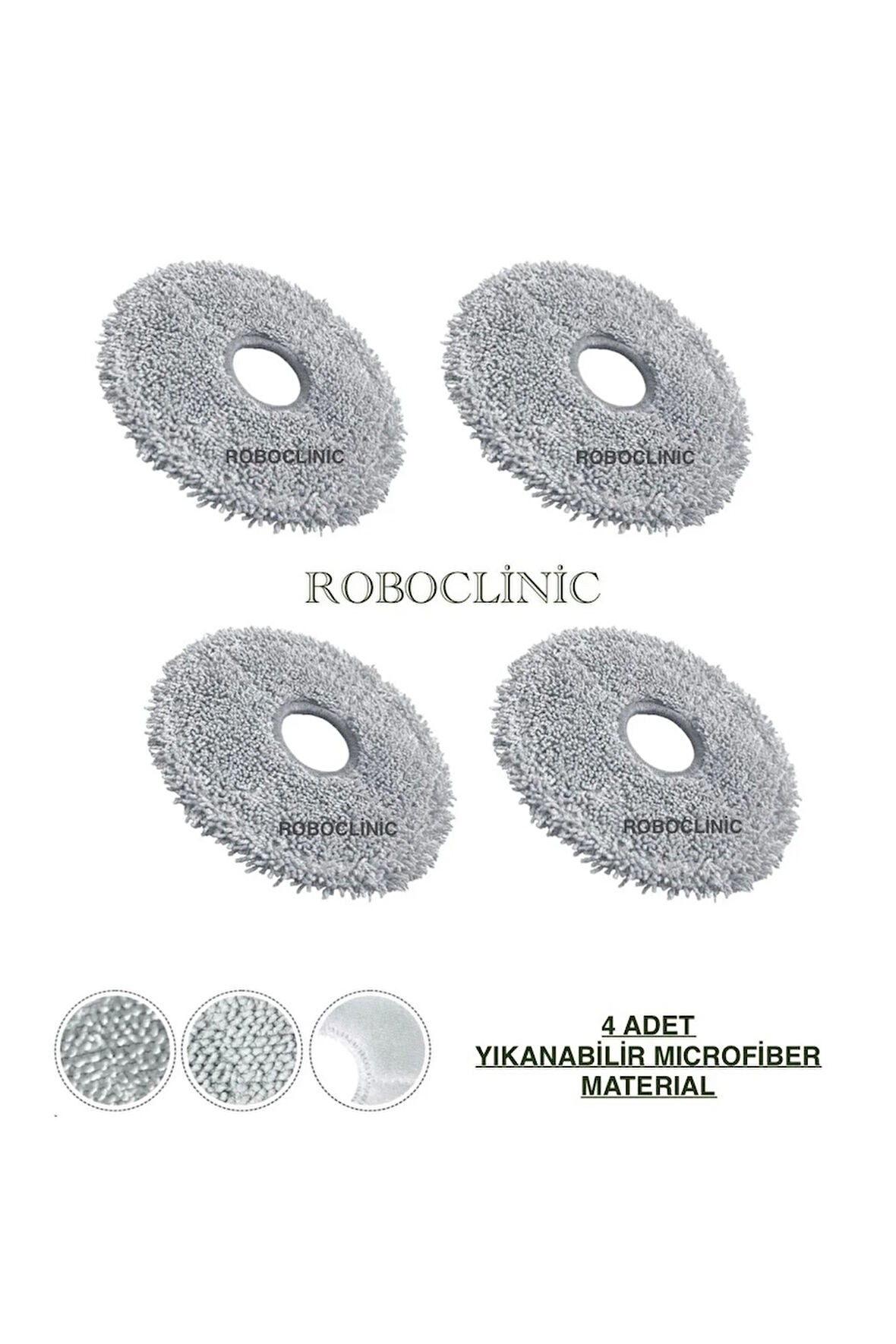 Xiaomi Robot Vacuum S20+/S20 Plus Uyumlu 4 Adet Microfiber Mop