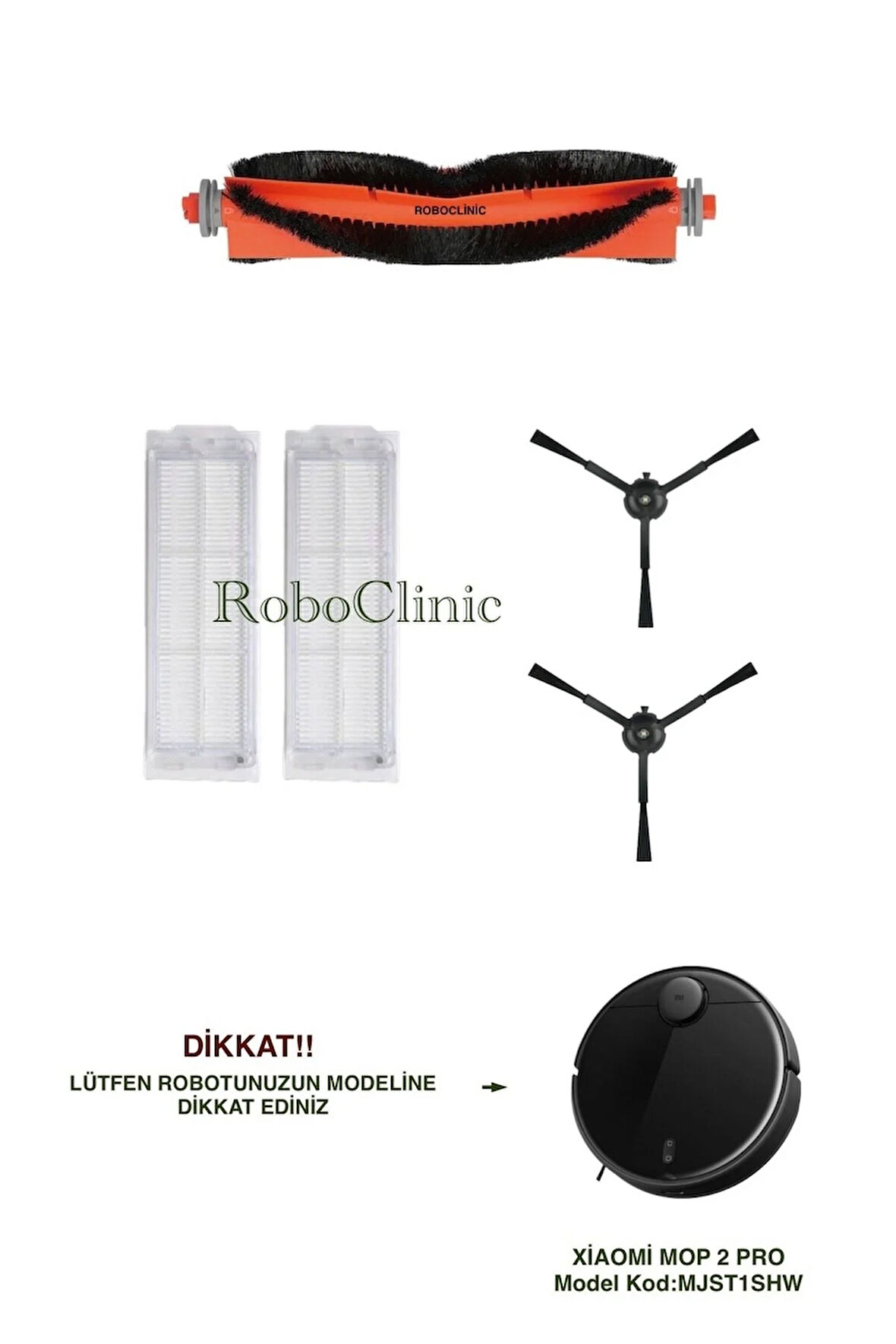 Xiaomi Mi Robot Vacuum Mop 2 Pro Siyah (MODEL KOD: CDZ1SHW - MJST1SHW) Uyumlu Yenileme Seti-5 Parça