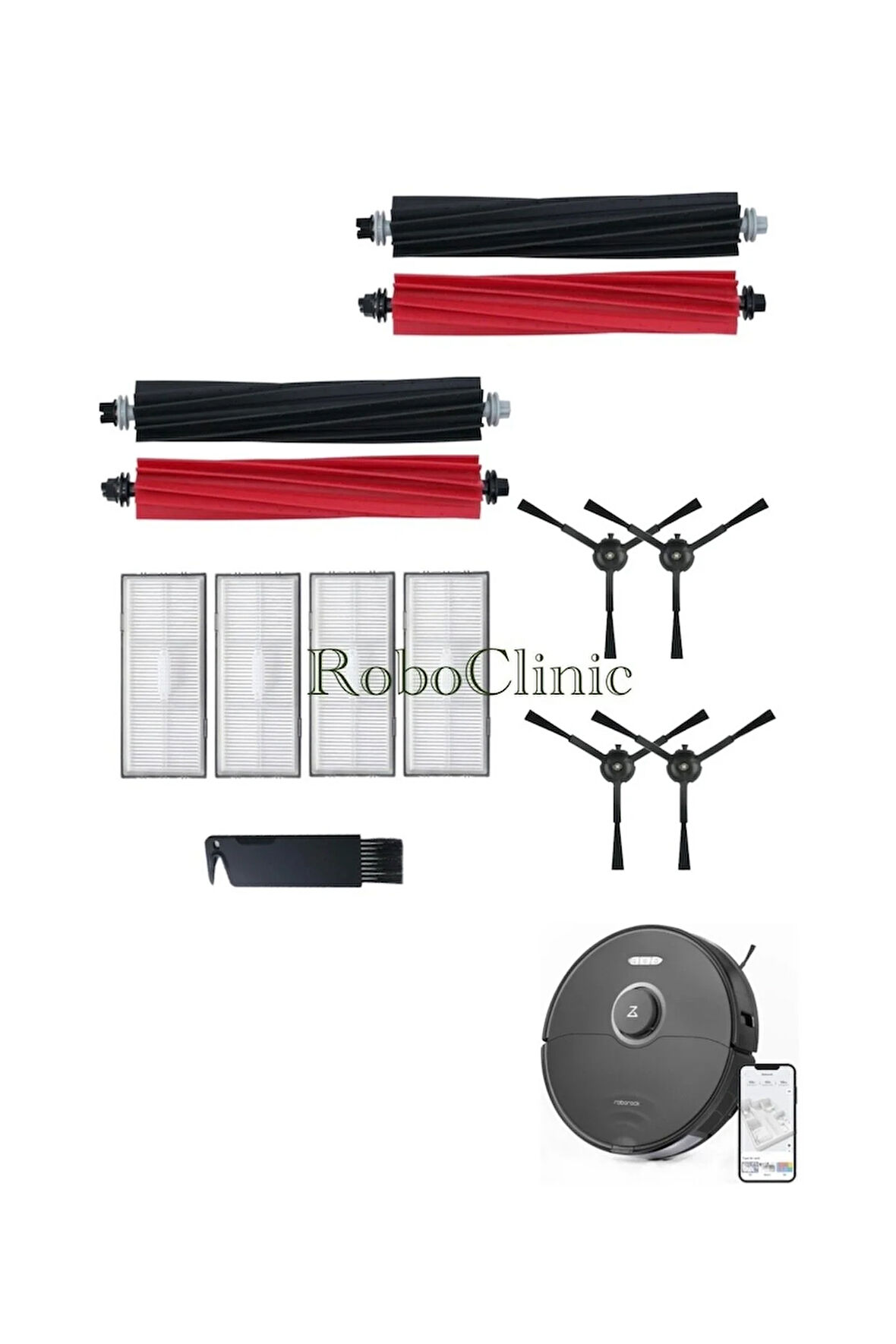 Roborock S8 Sonic Akıllı Robot Süpürge Uyumlu Fırça Hepa Filtre Mop Seti-13 Parça