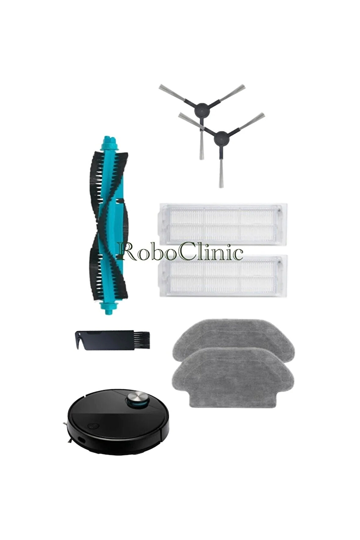 Viomi V3 Robot Süpürge Uyumlu Fırça,Filtre,Mop Seti-8 Parça
