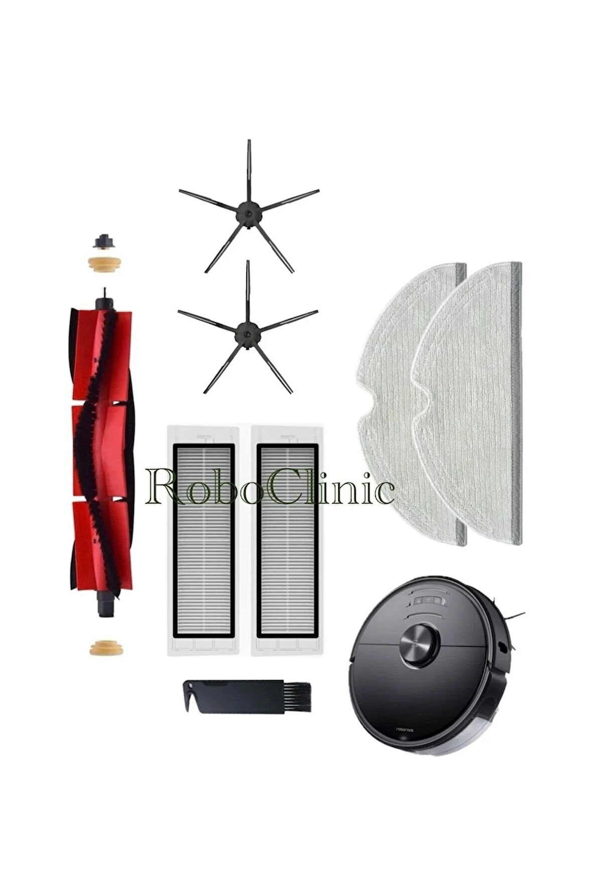 Roborock S6 Maxv Robot Süpürge Uyumlu Fırça,Hepa Filtre,Mop Set-8 Parça
