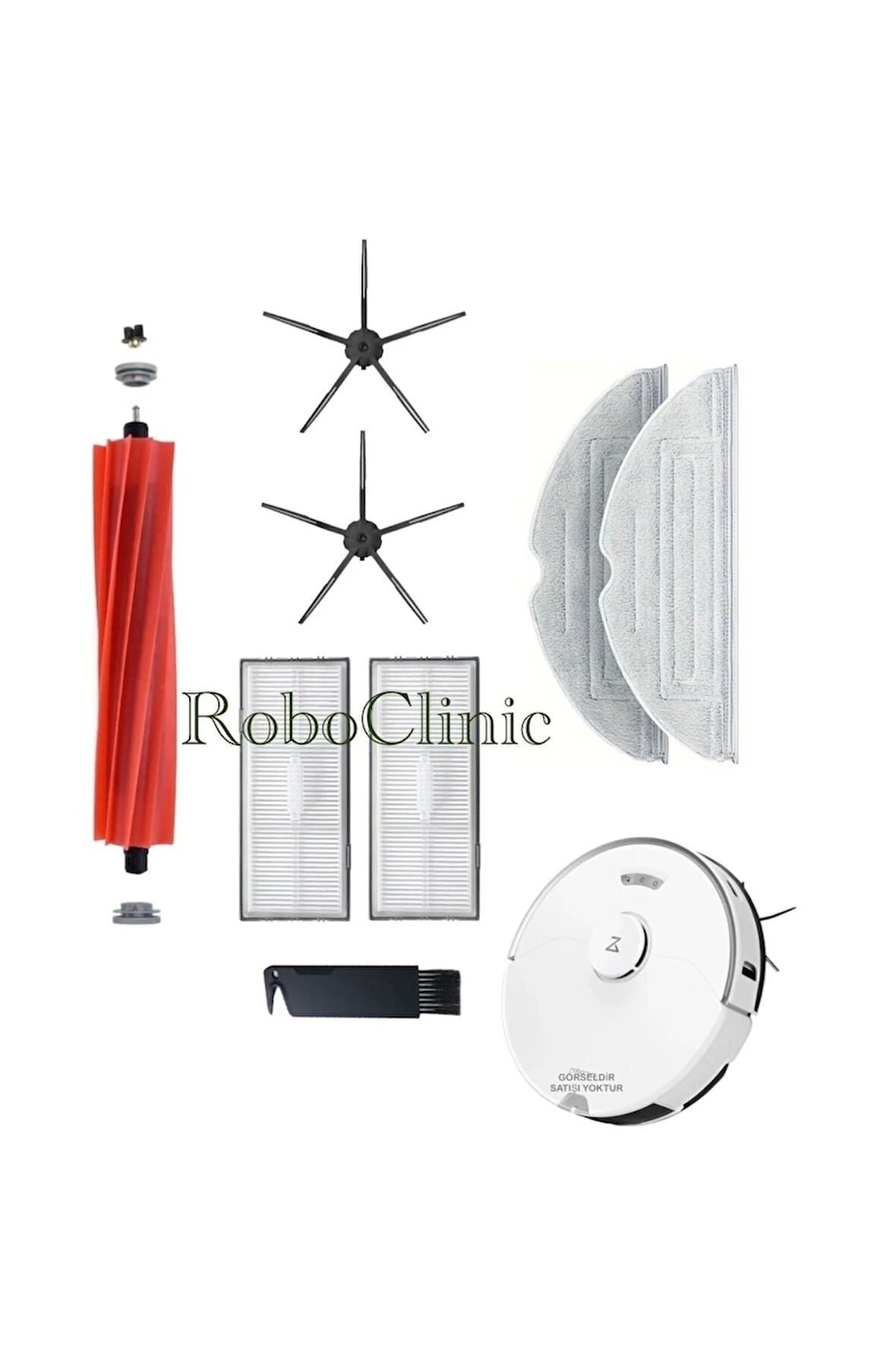 Roborock S7 Pro Ultra Robot Süpürge Uyumlu Fırça Filtre Mop Seti-8Parça