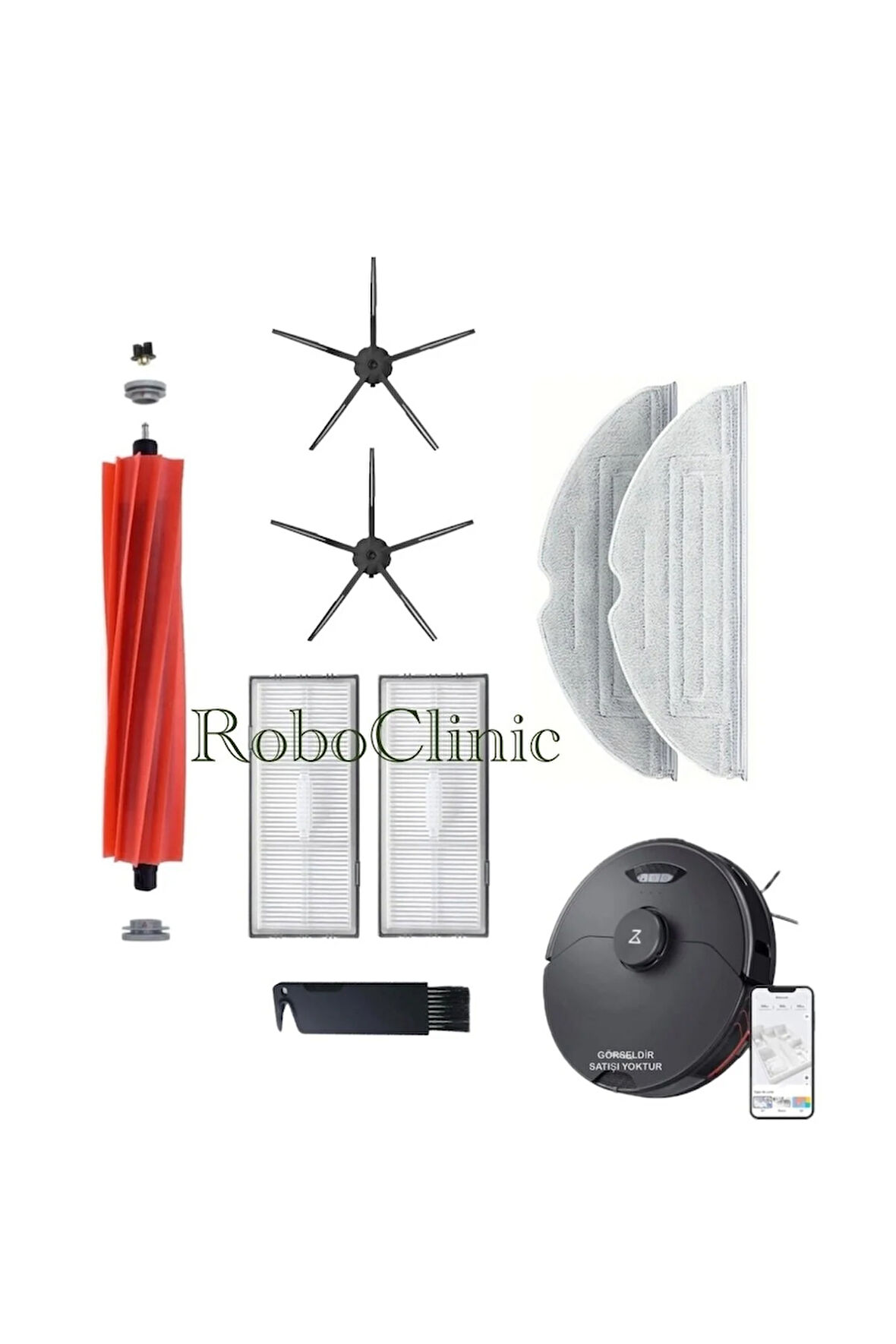 Roborock S7 Maxv-s7 Maxv Ultra Akıllı Robot Süpürge Uyumlu Ana Fırça,yanfırça,hepa Filitre,mop