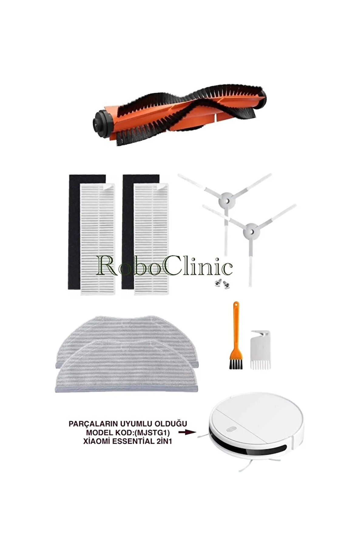 Xiaomi Essential Mjstg1 Uyumlu Yenileme Seti Fırça Filtre Mop-9 Parça