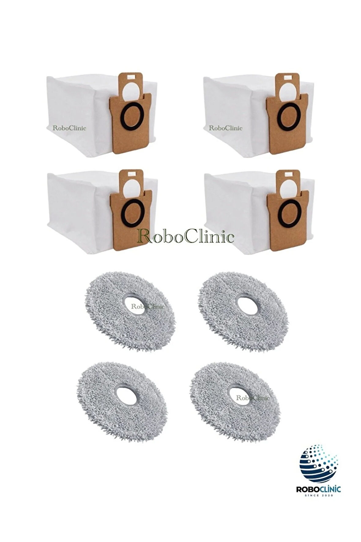 Dreame L10s Ultra Robot Süpürge Uyumlu Yedek Toz Torbası, Mop Paspas -8 Parça