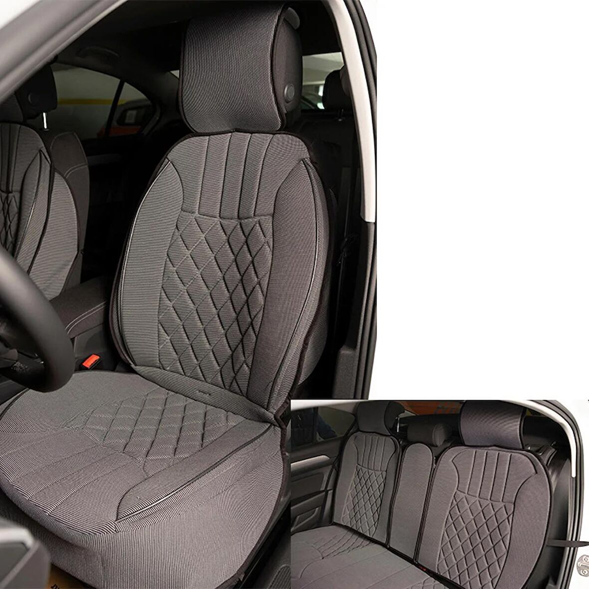 
Mercedes A Serisi Lüx Oto Koltuk Minderi Ön Arka 5'li Set ELEGANCE Serisi GRİ